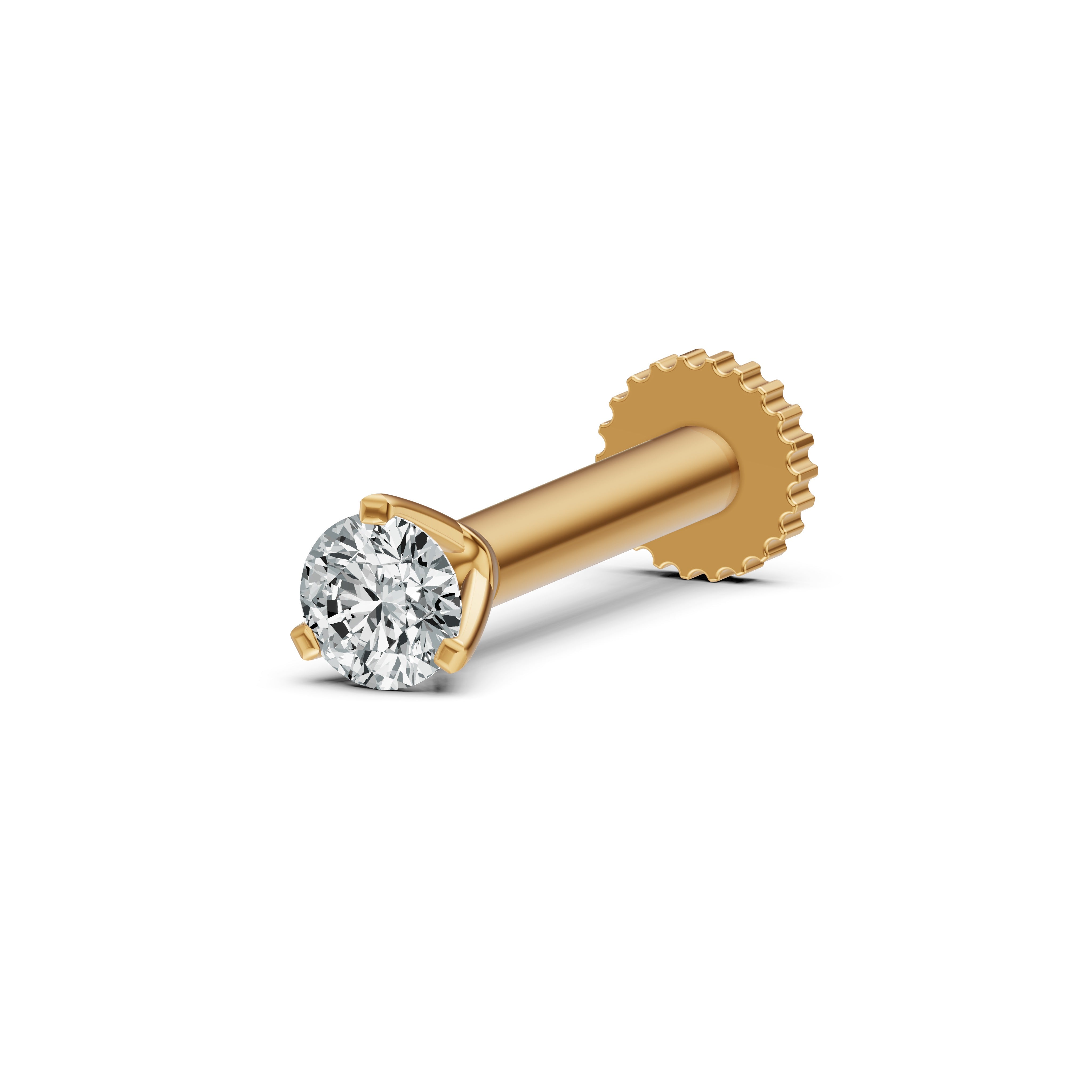 Radiant Round Diamond Nosepin