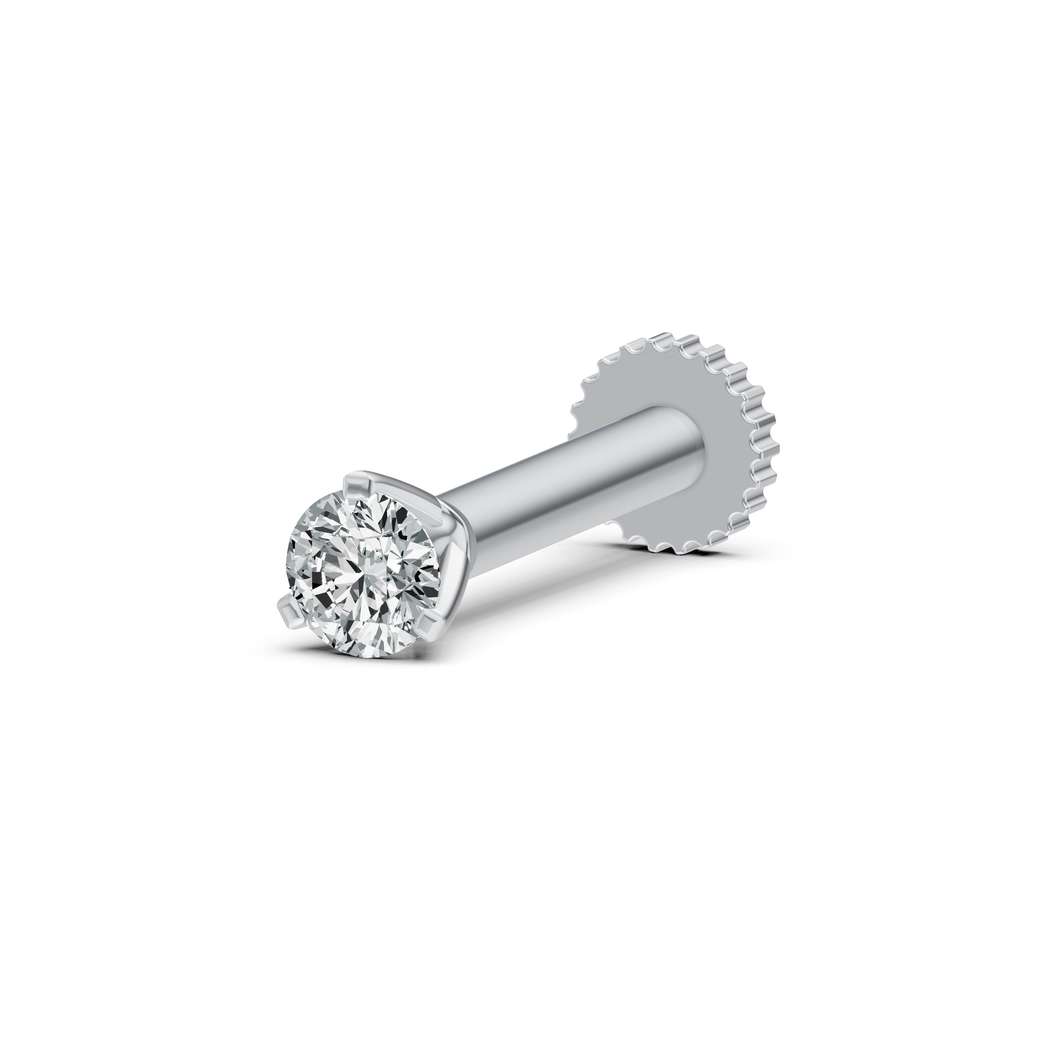 Radiant Round Diamond Nosepin