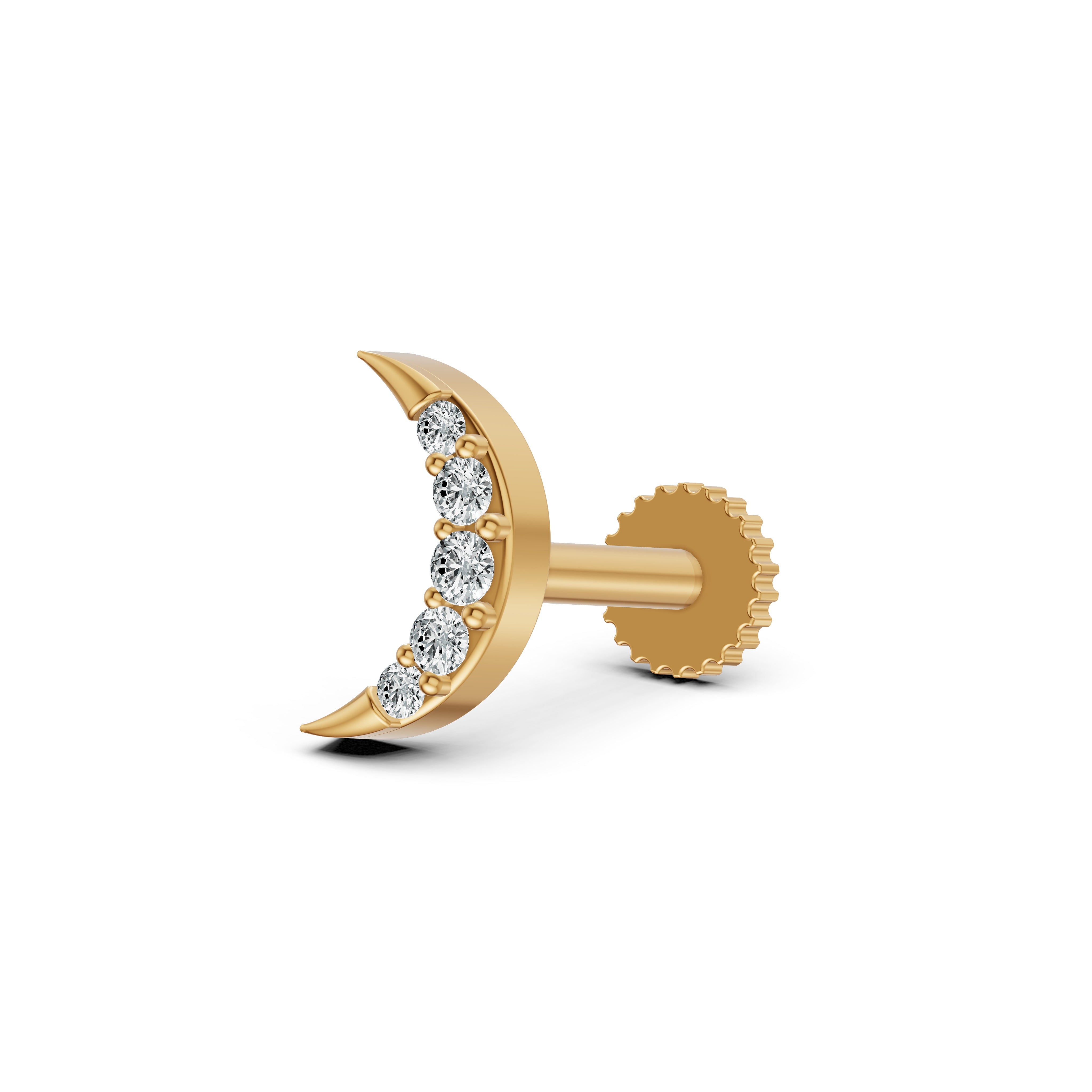 Crescent Spark Diamond Nosepin