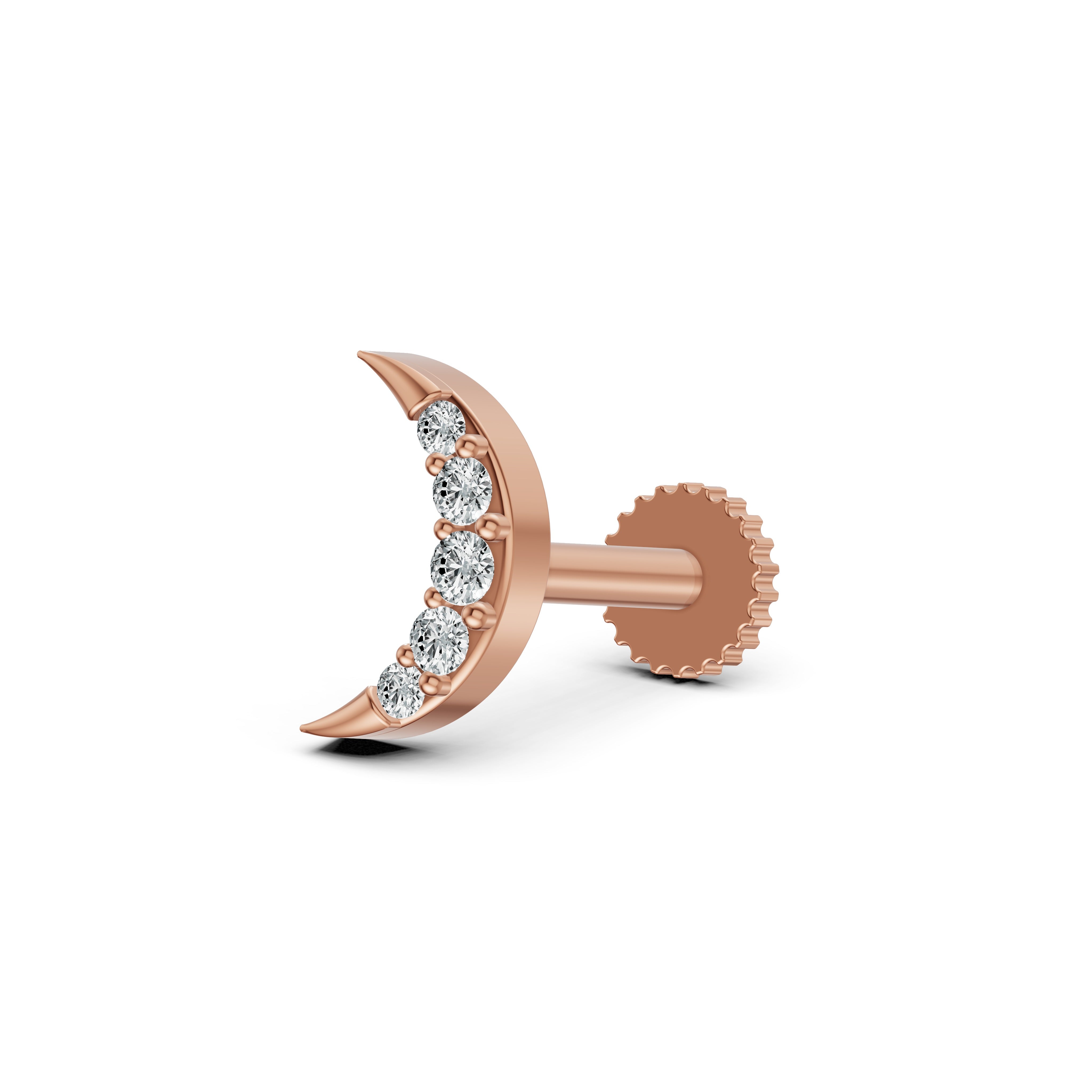 Crescent Spark Diamond Nosepin