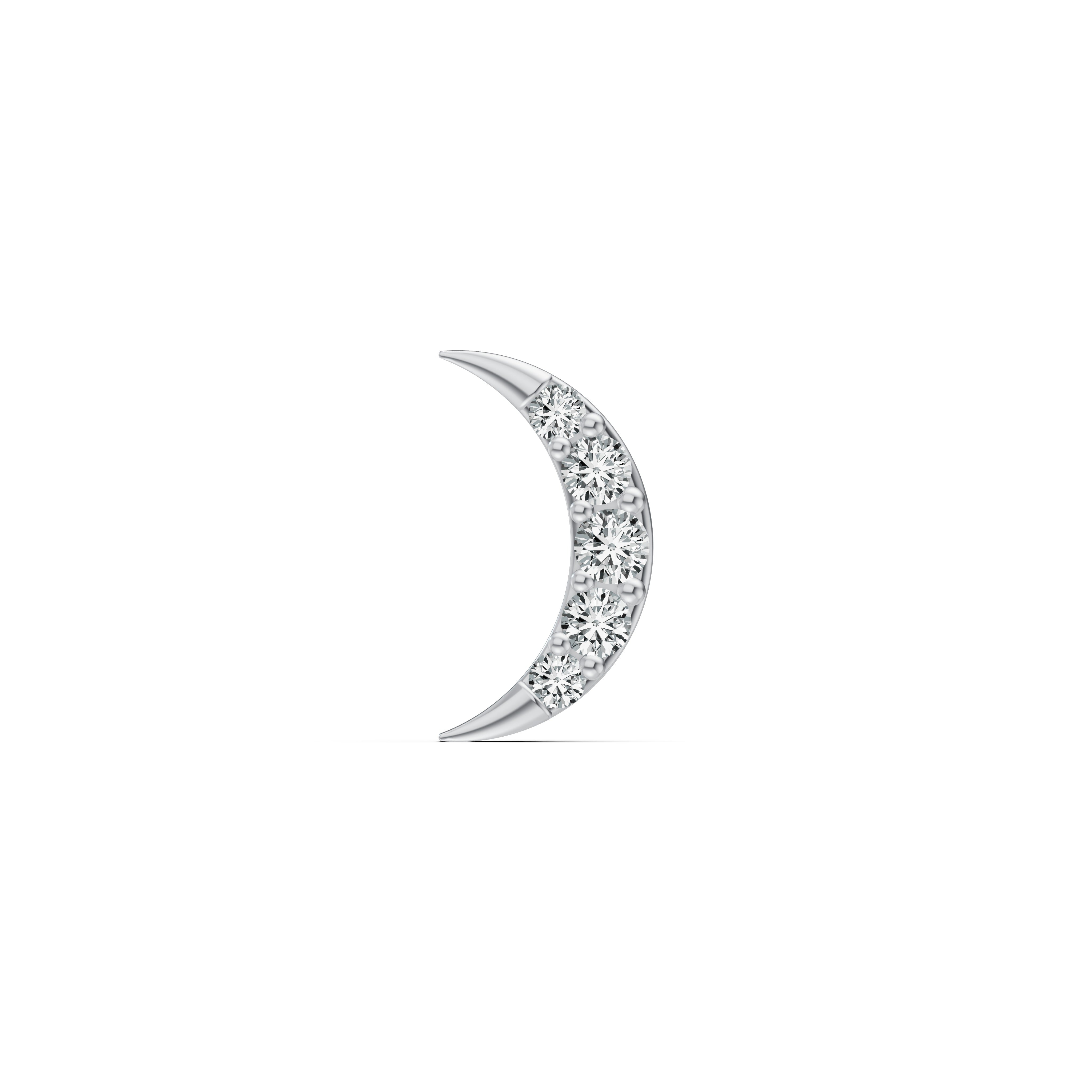Crescent Spark Diamond Nosepin