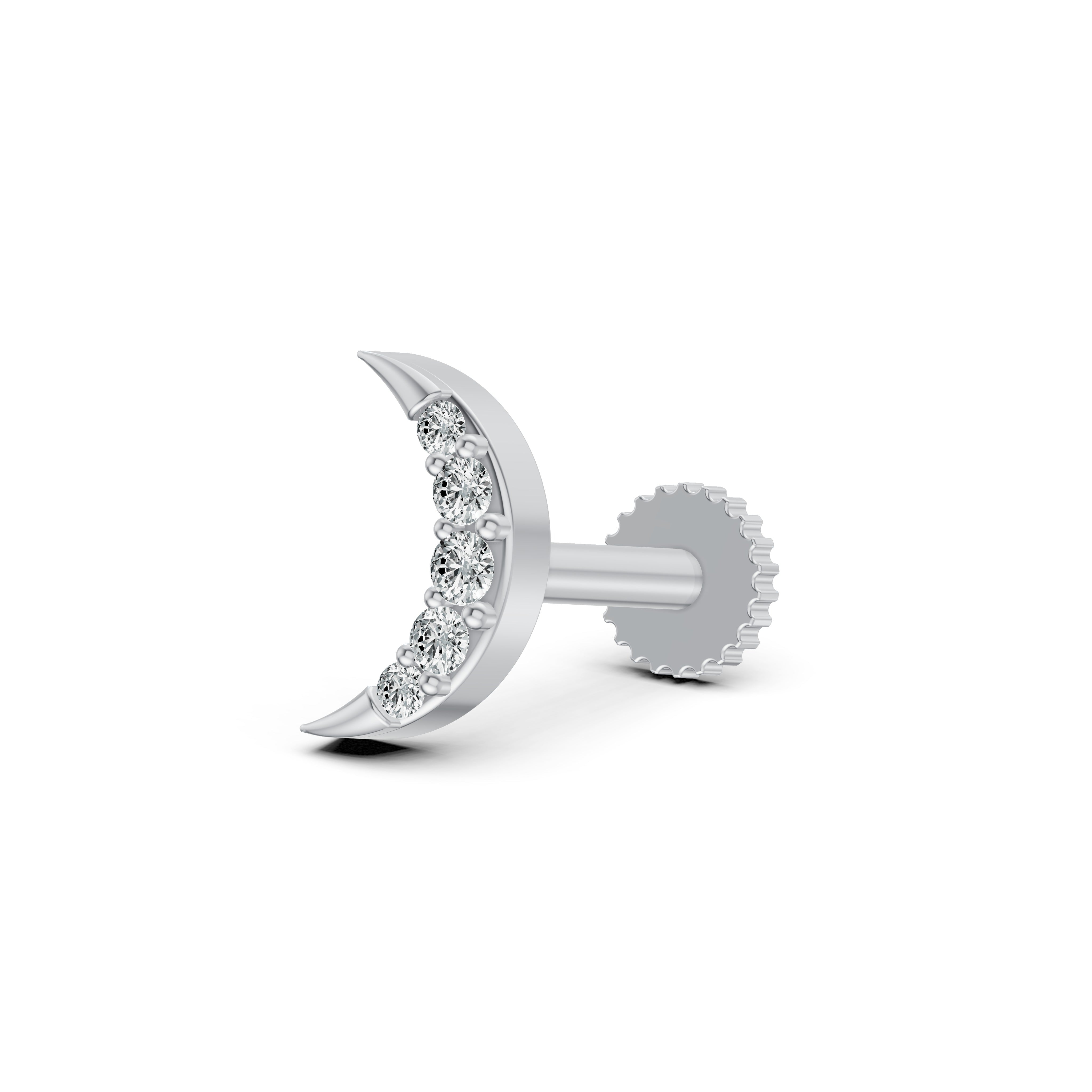 Crescent Spark Diamond Nosepin