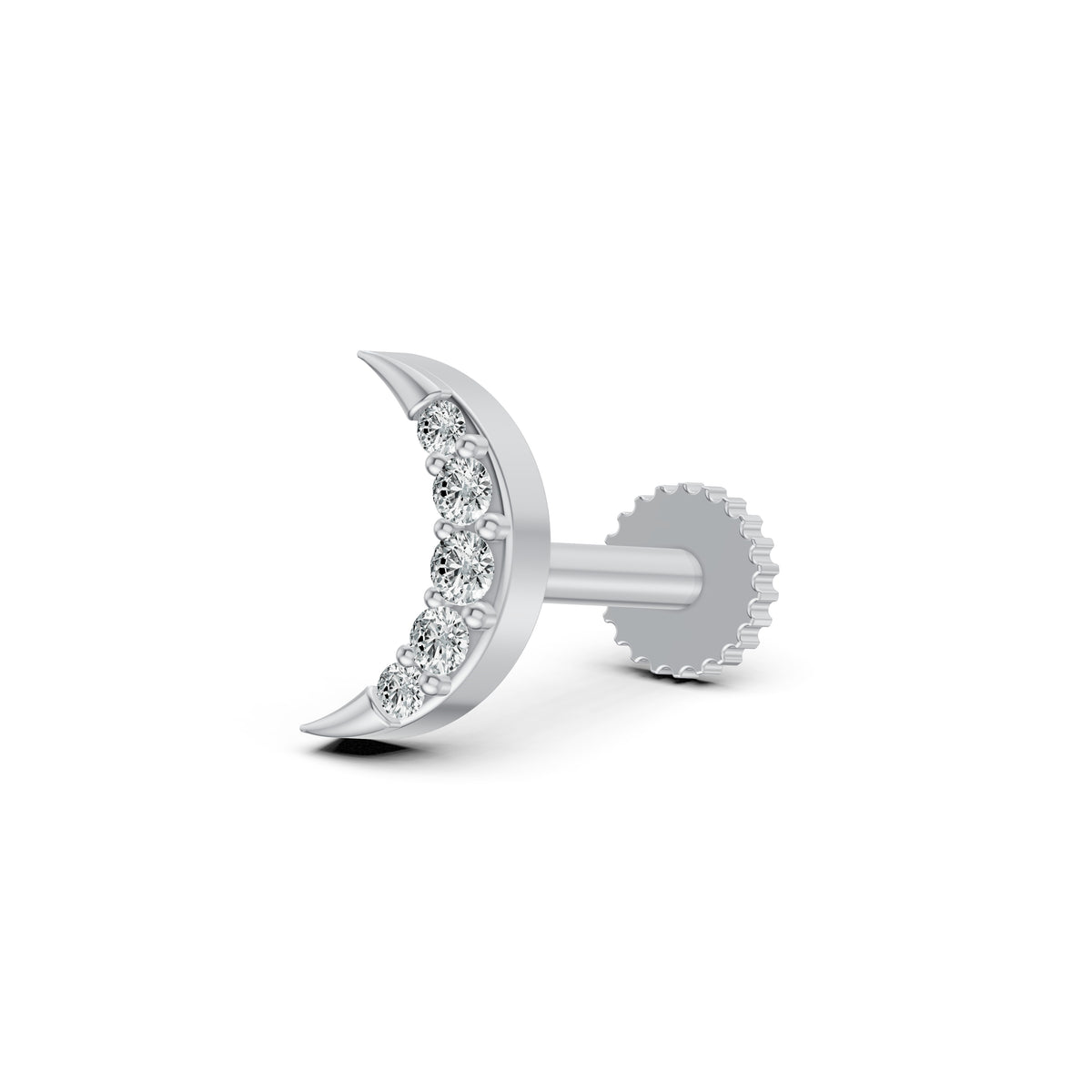 Crescent Spark Diamond Nosepin