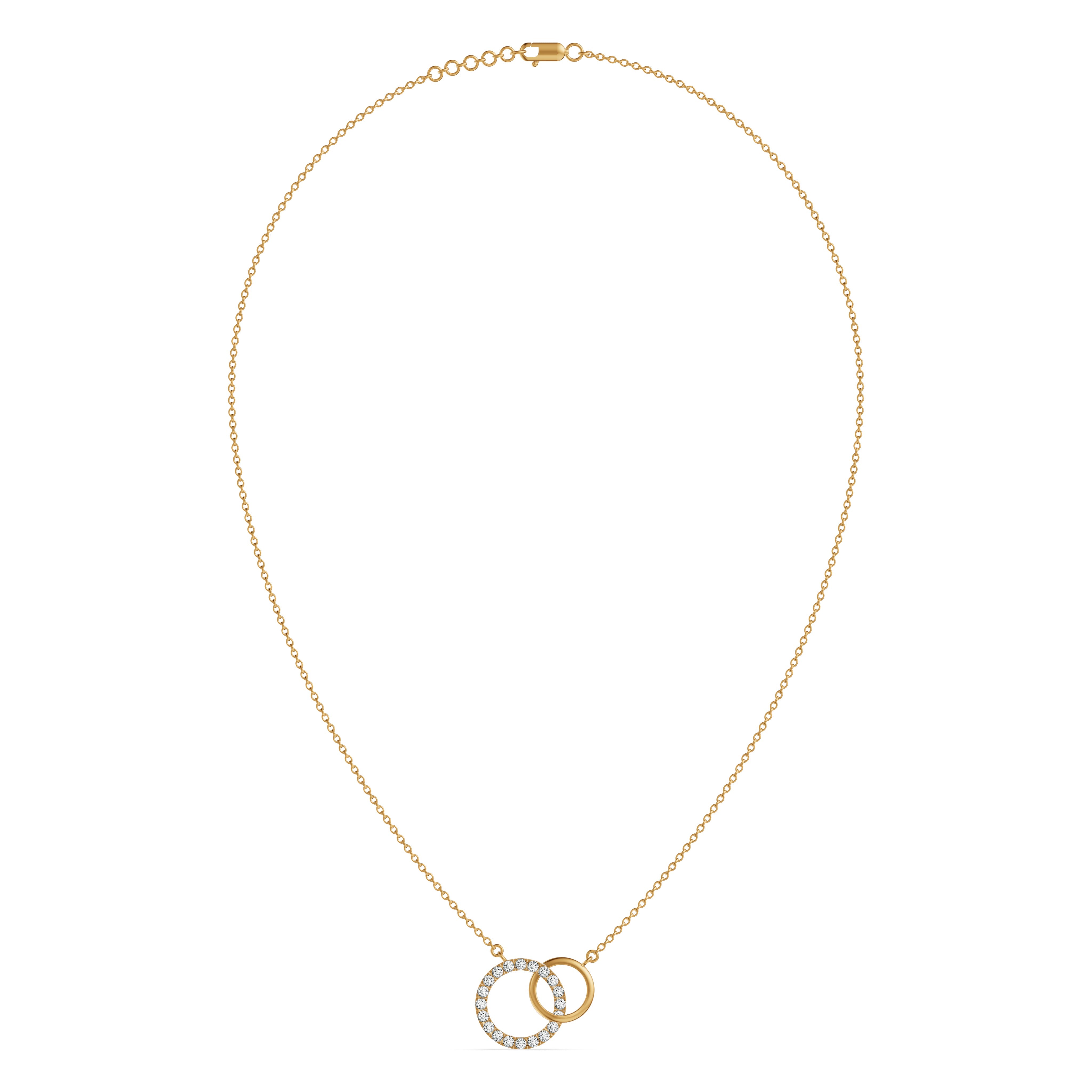 Interlinked Circles Love Diamond Pendant with Chain