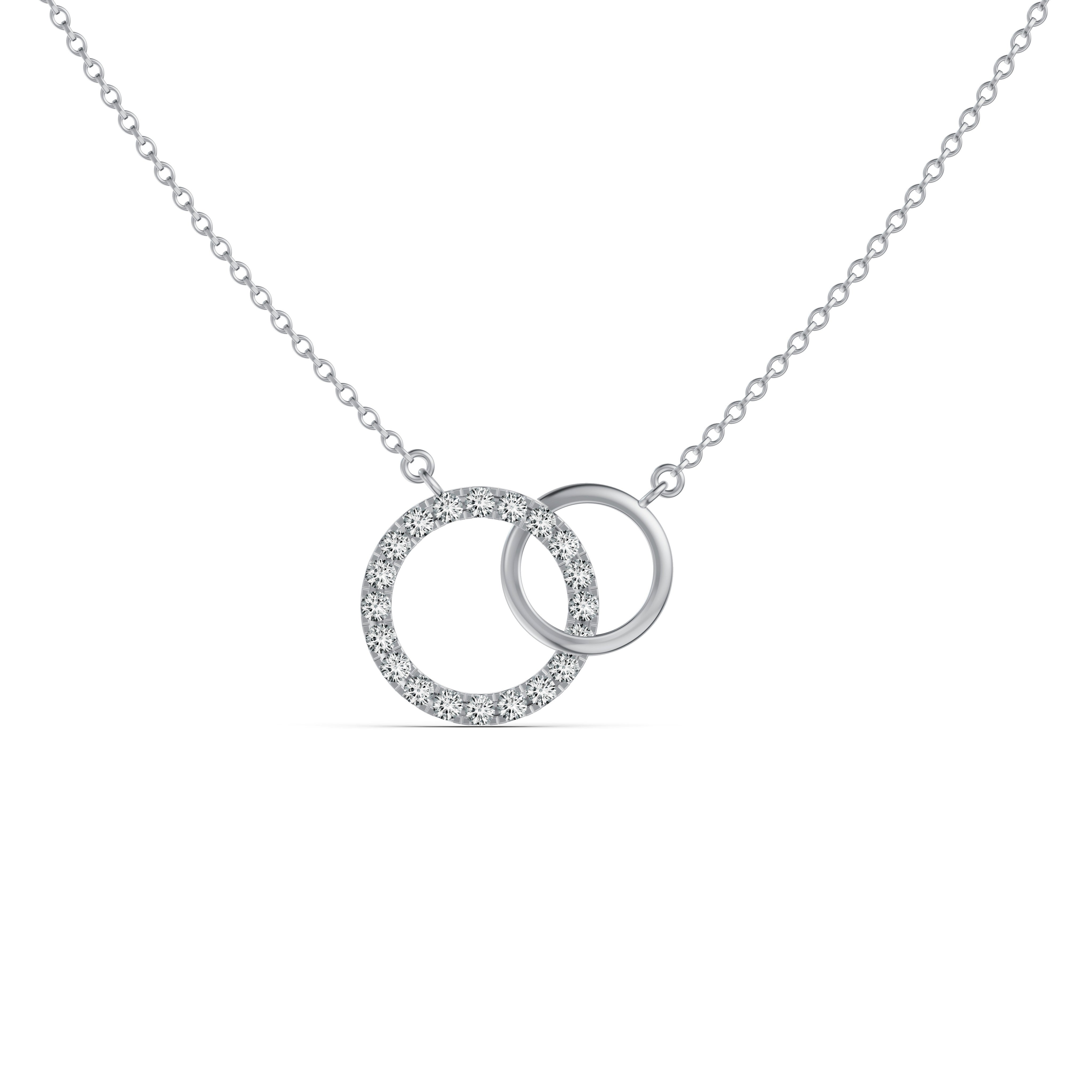 Interlinked Circles Love Diamond Pendant with Chain