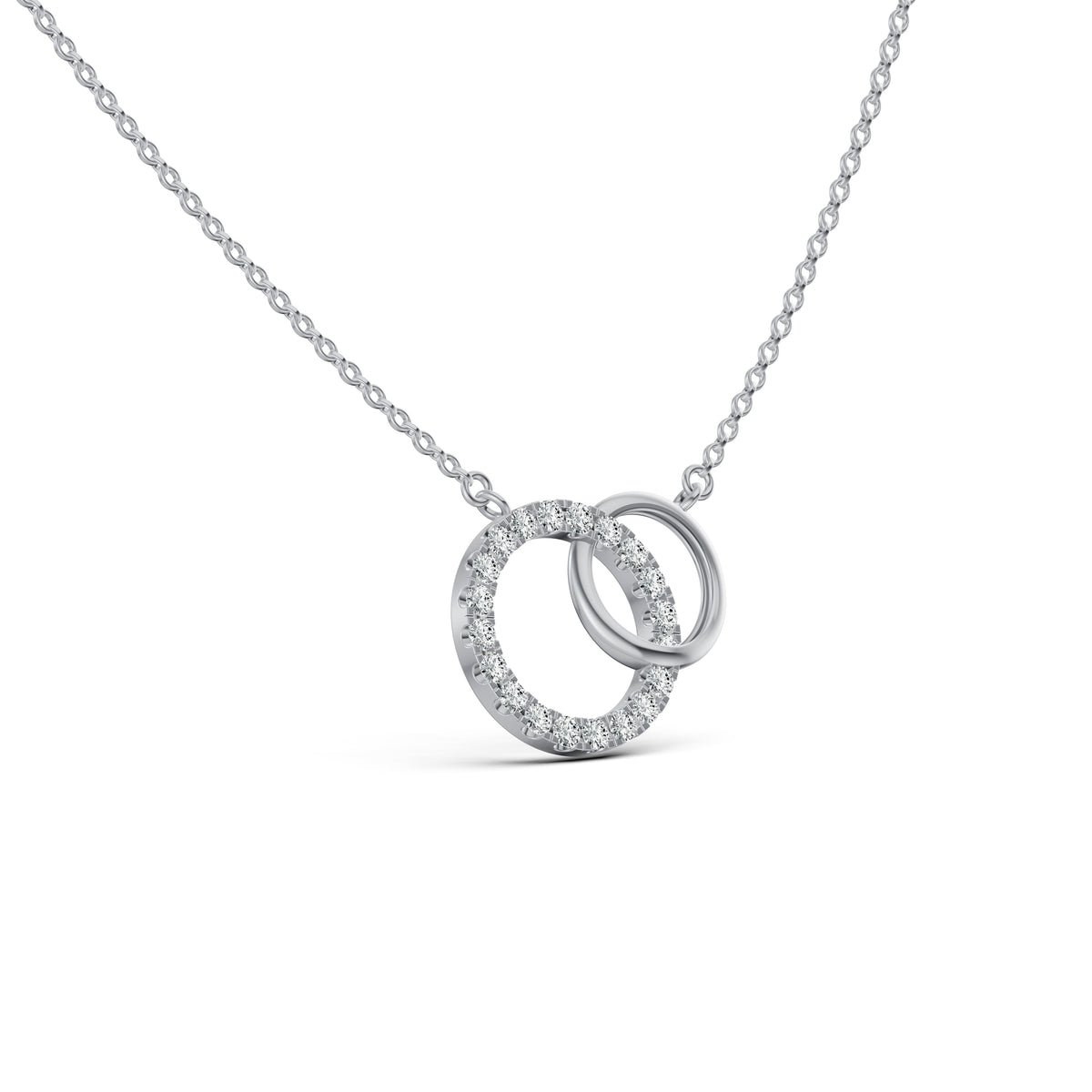 Interlinked Circles Love Diamond Pendant with Chain