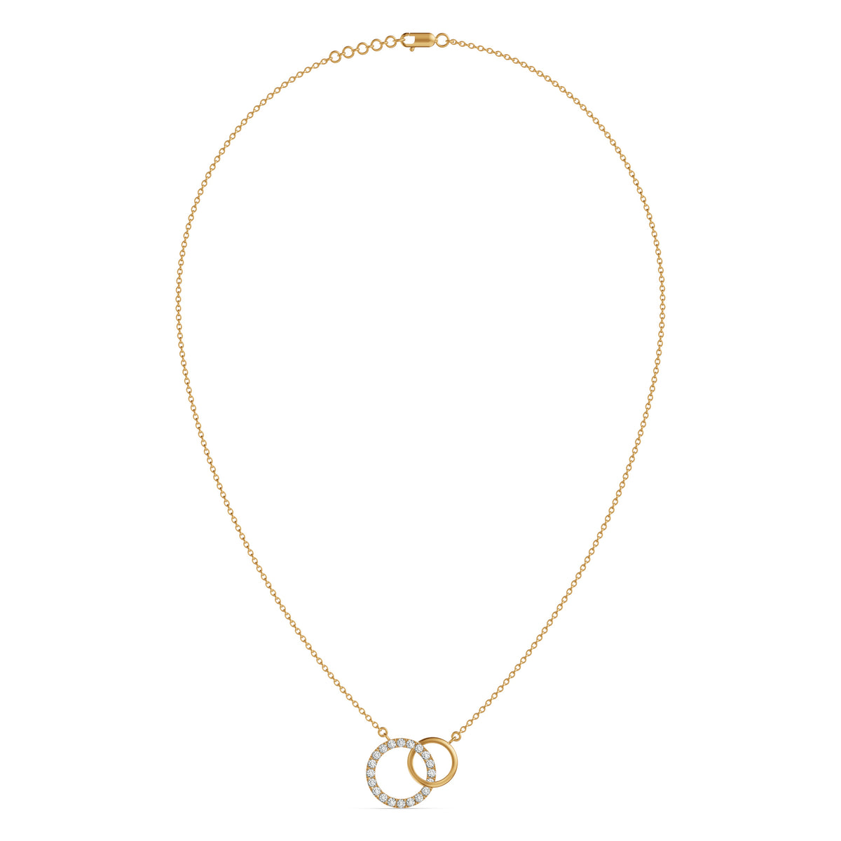 Interlinked Circles Love Diamond Pendant with Chain