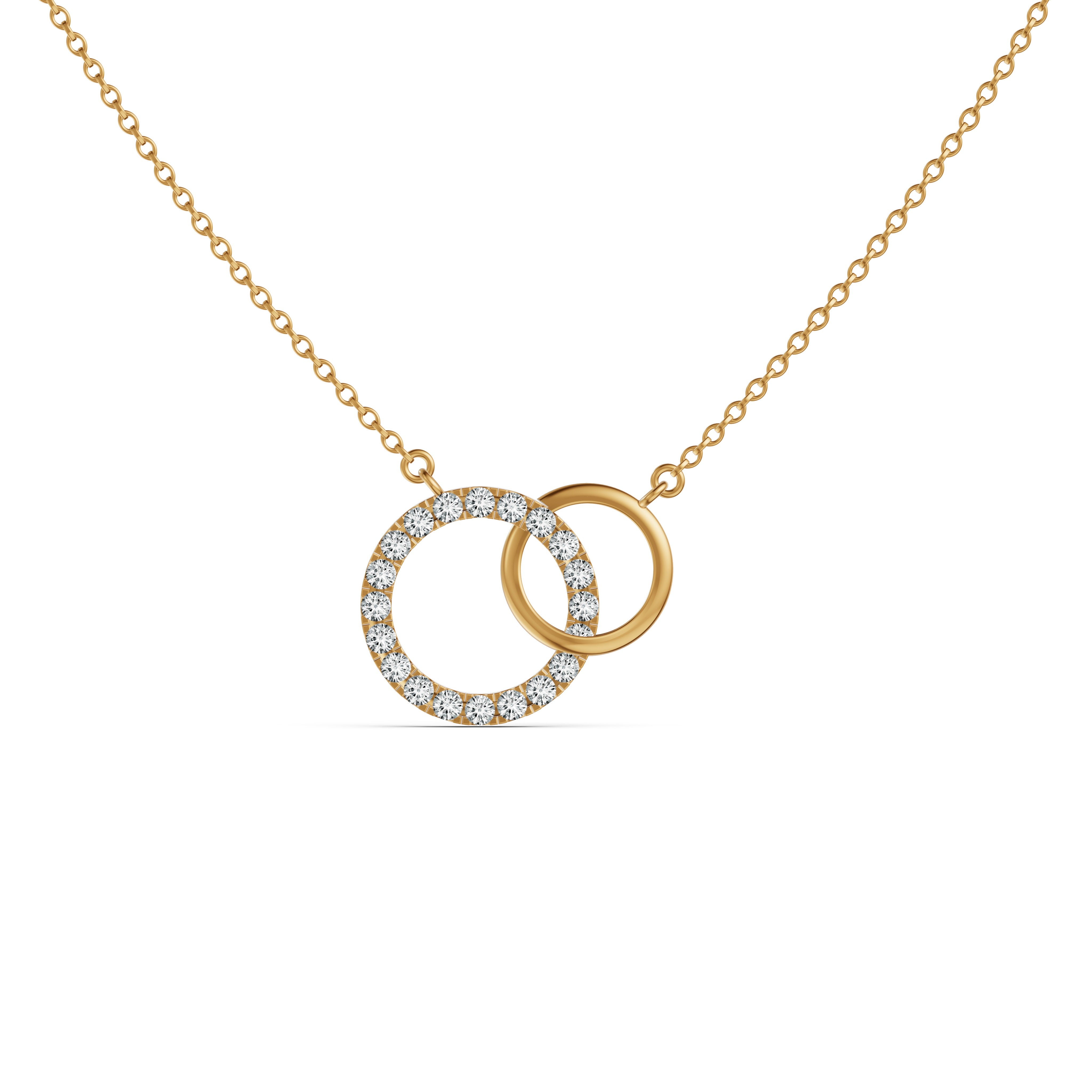 Interlinked Circles Love Diamond Pendant with Chain