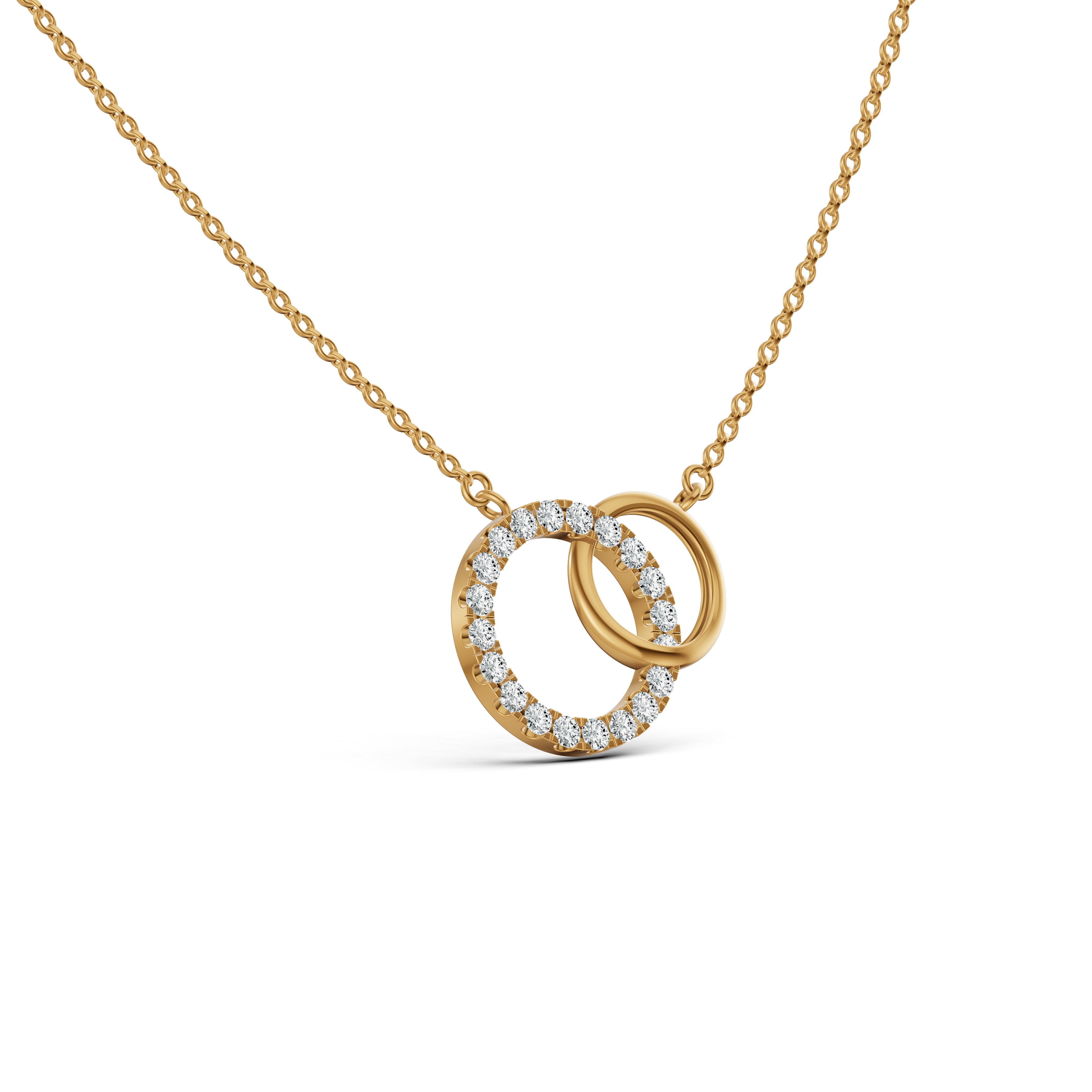 Interlinked Circles Love Diamond Pendant with Chain