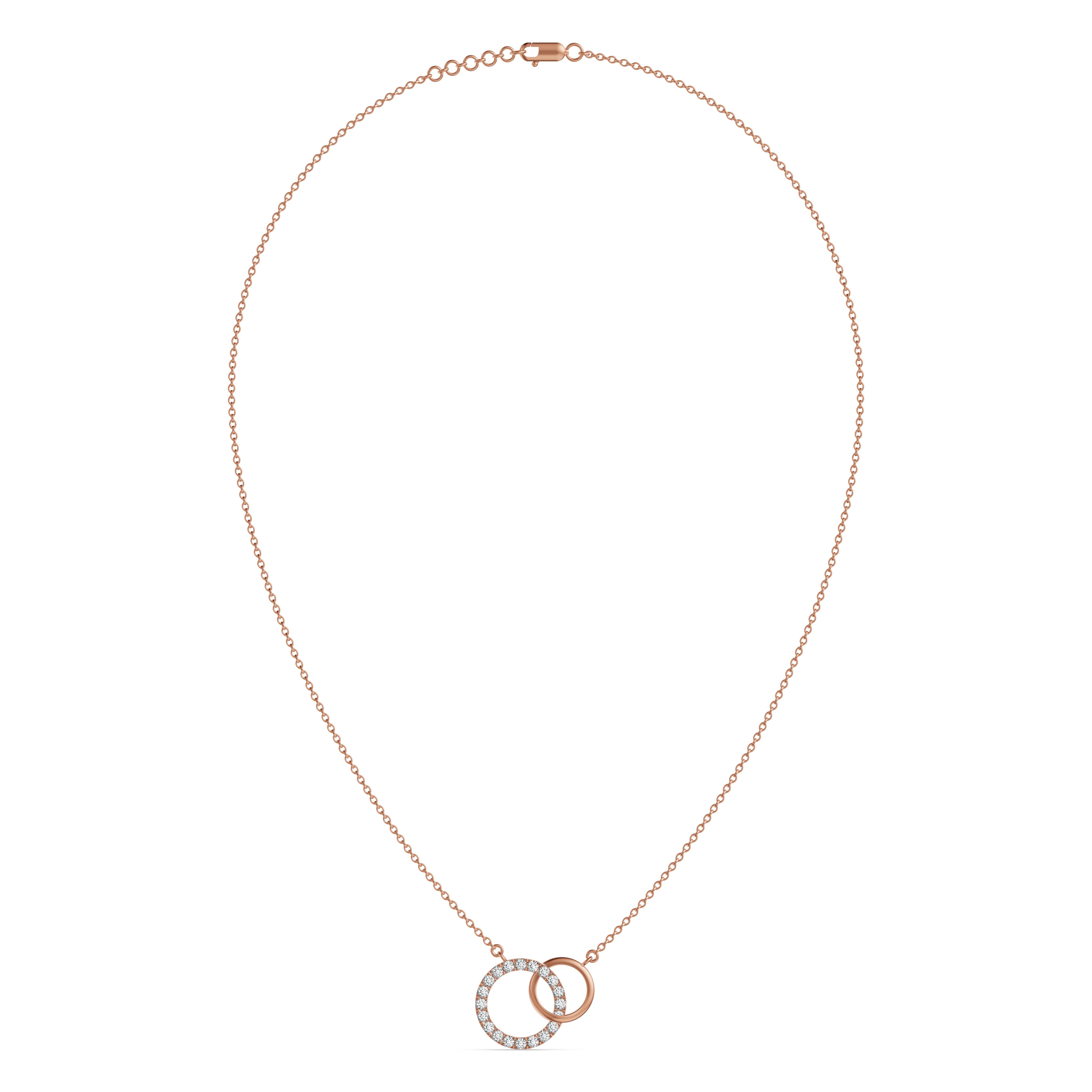 Interlinked Circles Love Diamond Pendant with Chain