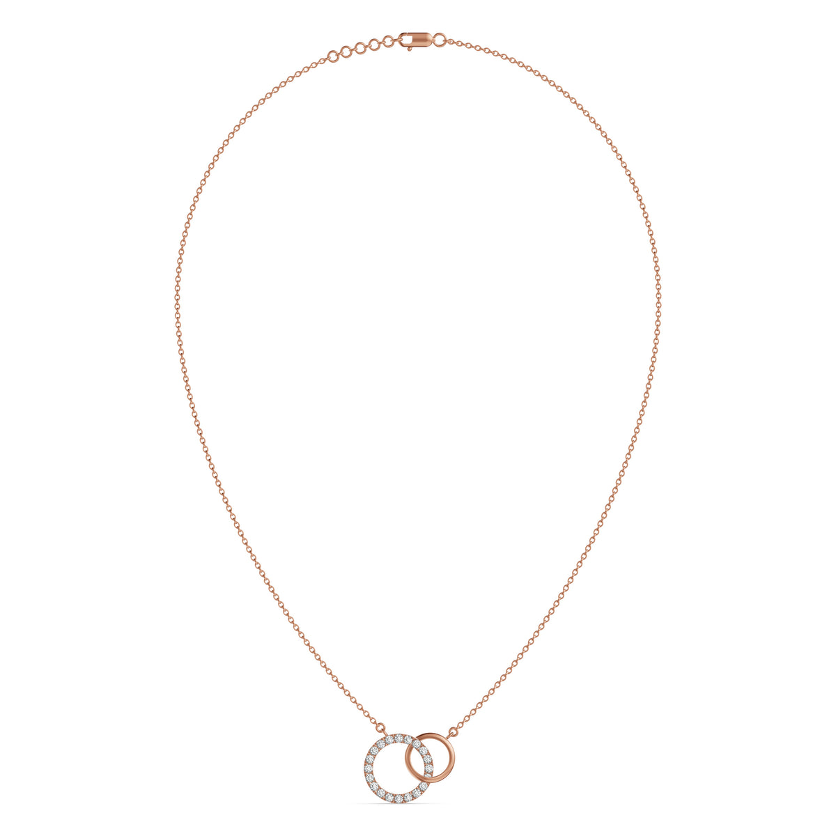 Interlinked Circles Love Diamond Pendant with Chain