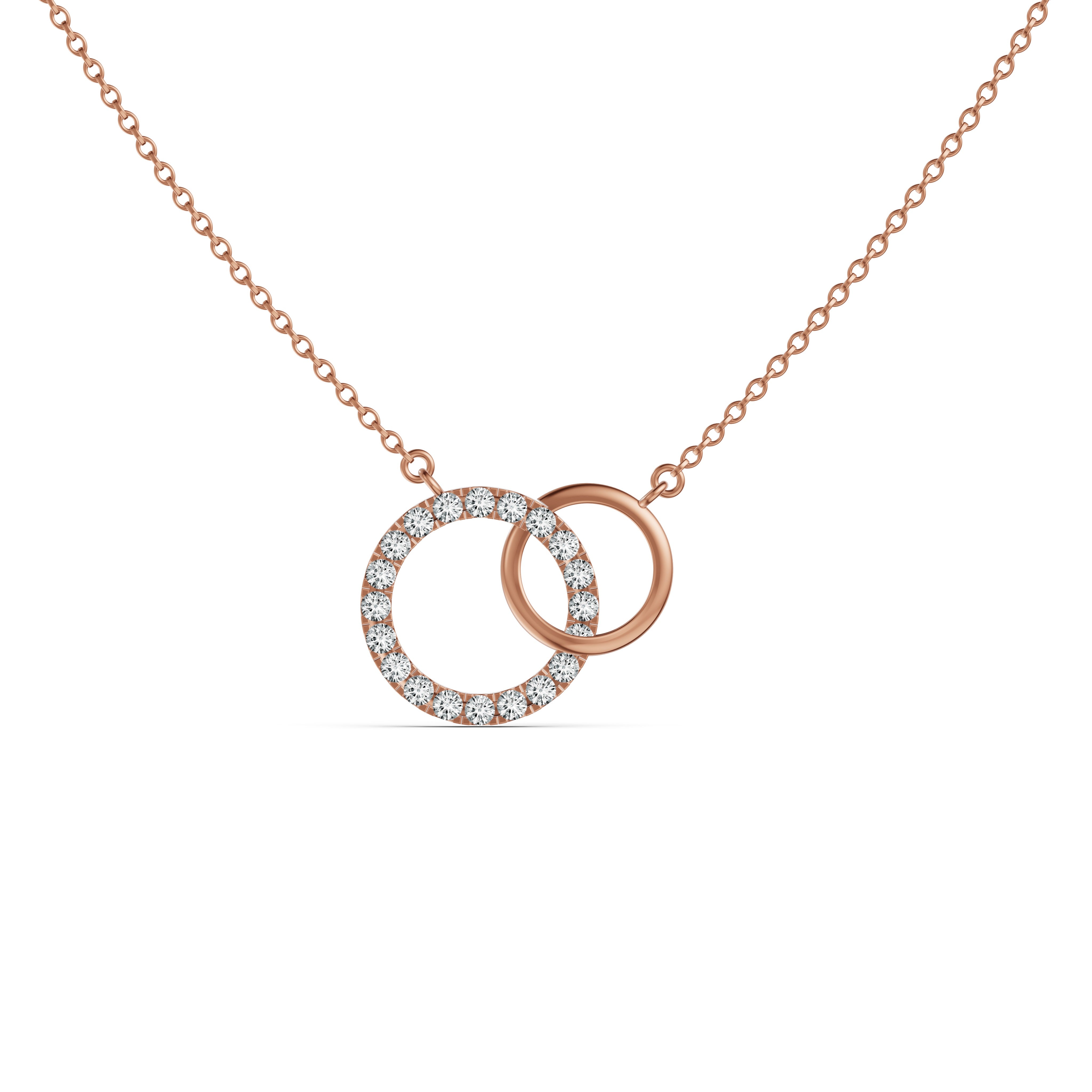 Interlinked Circles Love Diamond Pendant with Chain