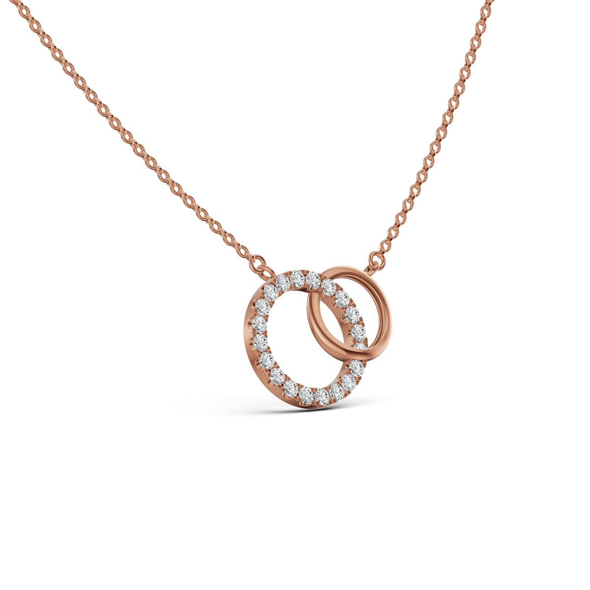 Interlinked Circles Love Diamond Pendant with Chain