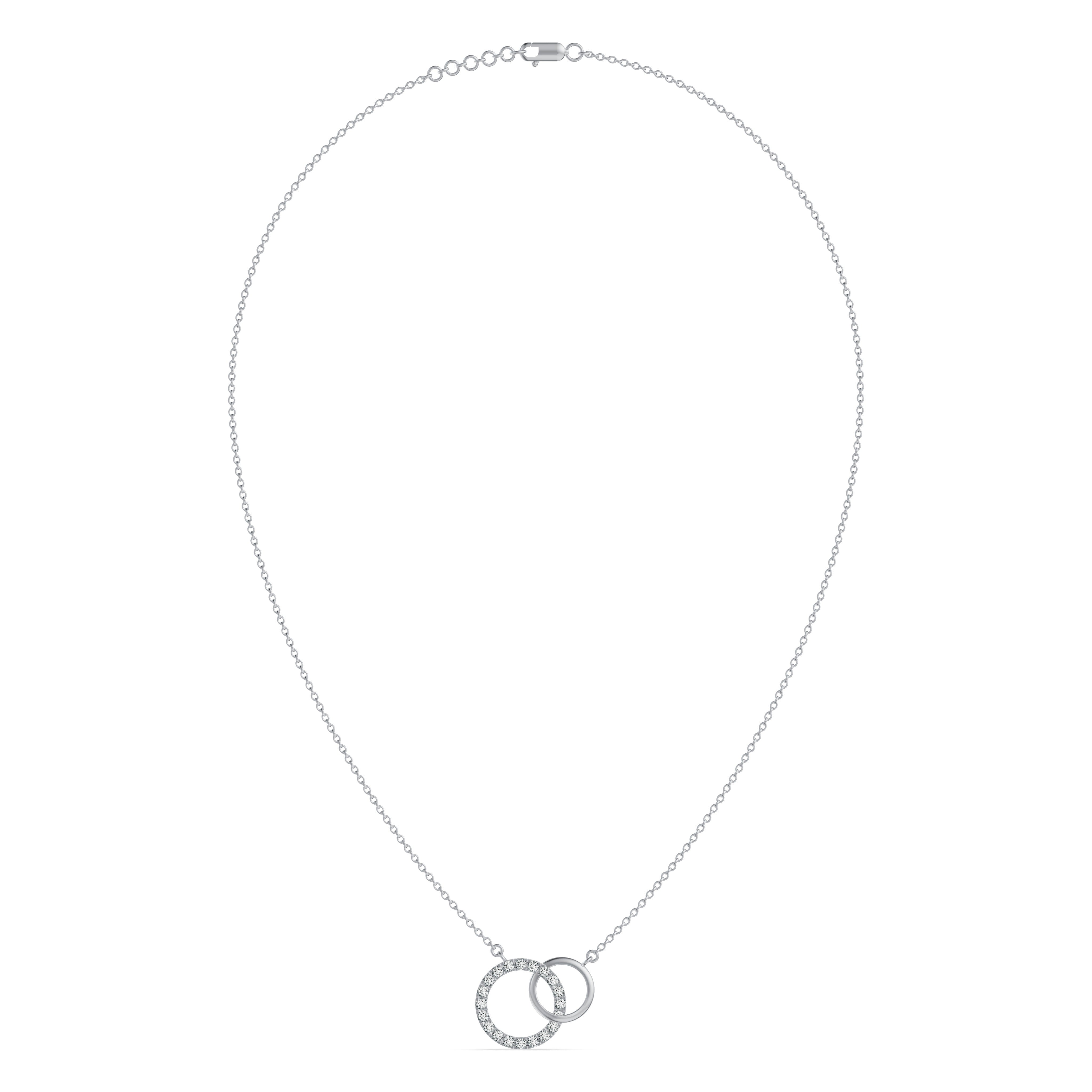 Interlinked Circles Love Diamond Pendant with Chain