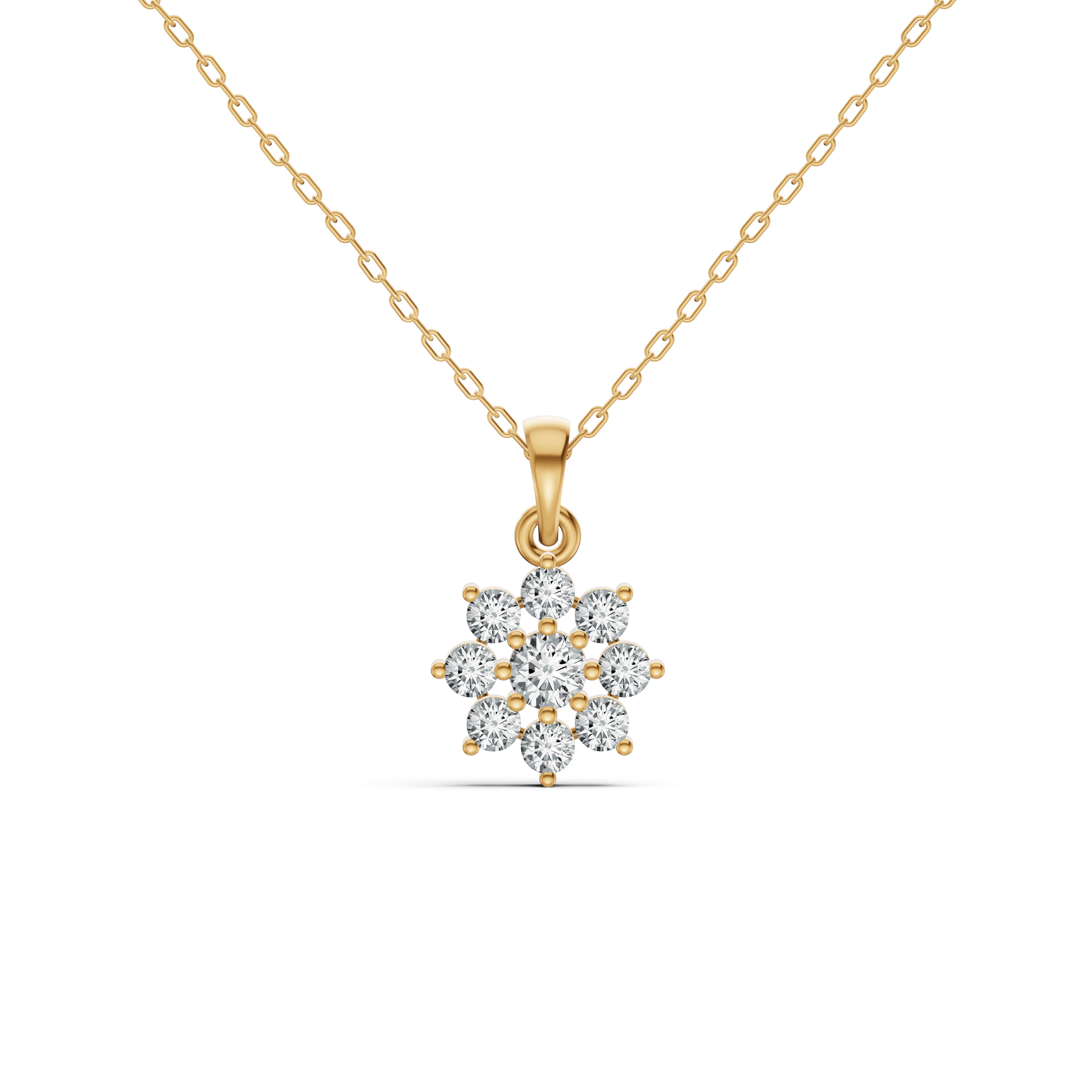 Floral Cluster Diamond Pendant
