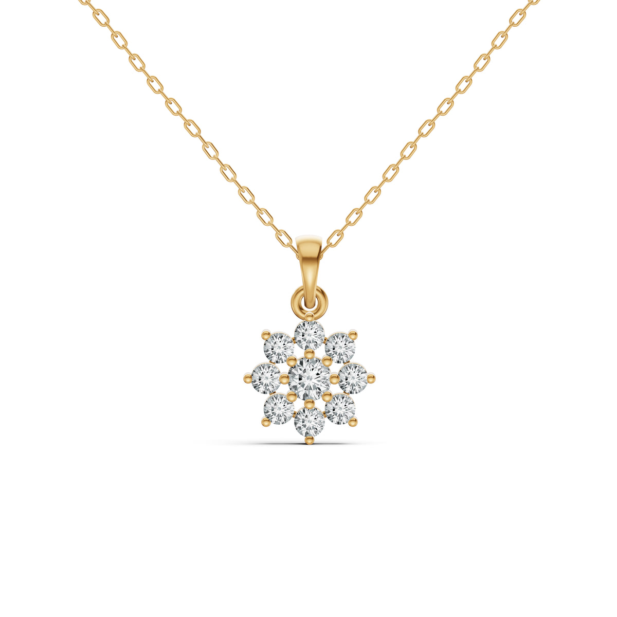 Floral Cluster Diamond Pendant