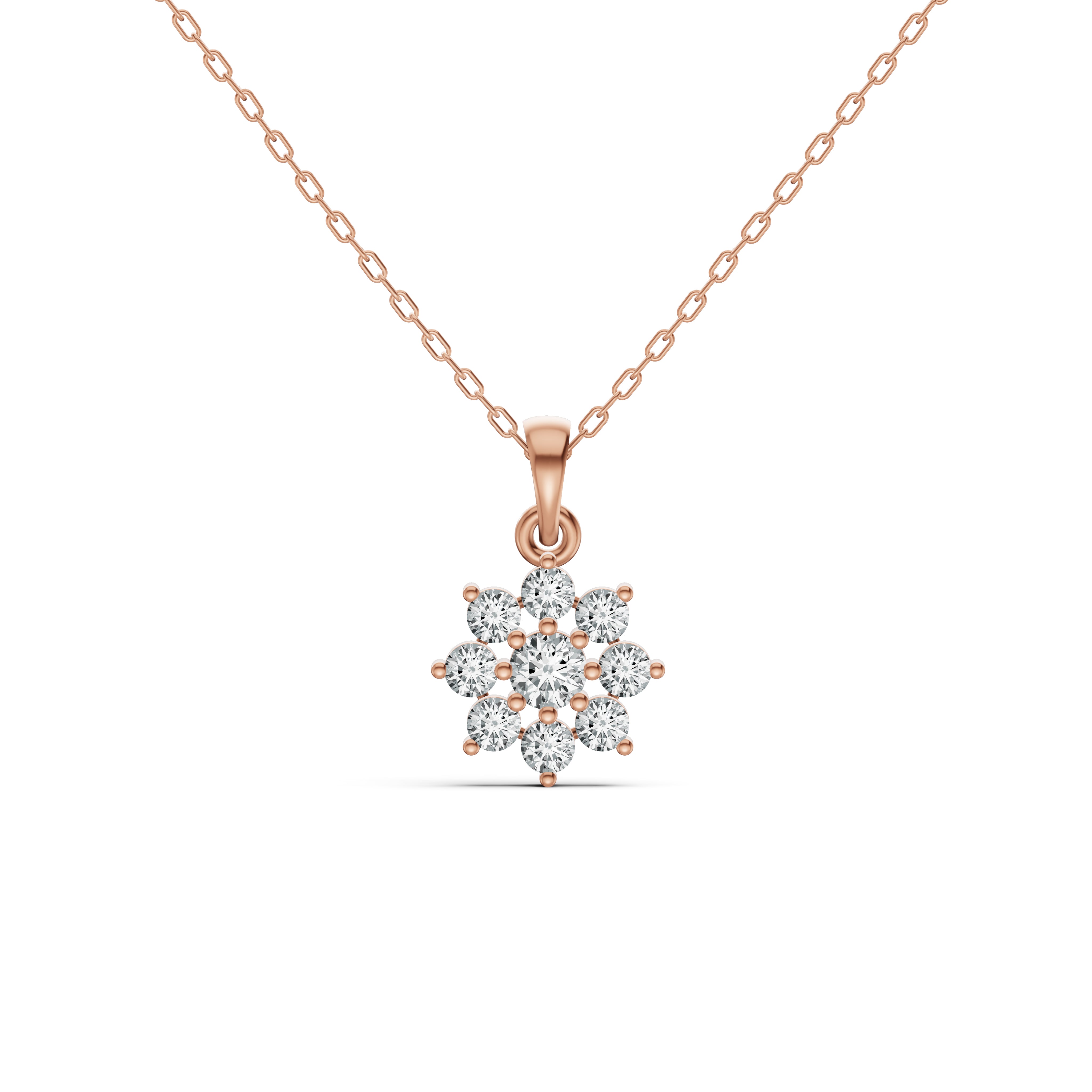 Floral Cluster Diamond Pendant