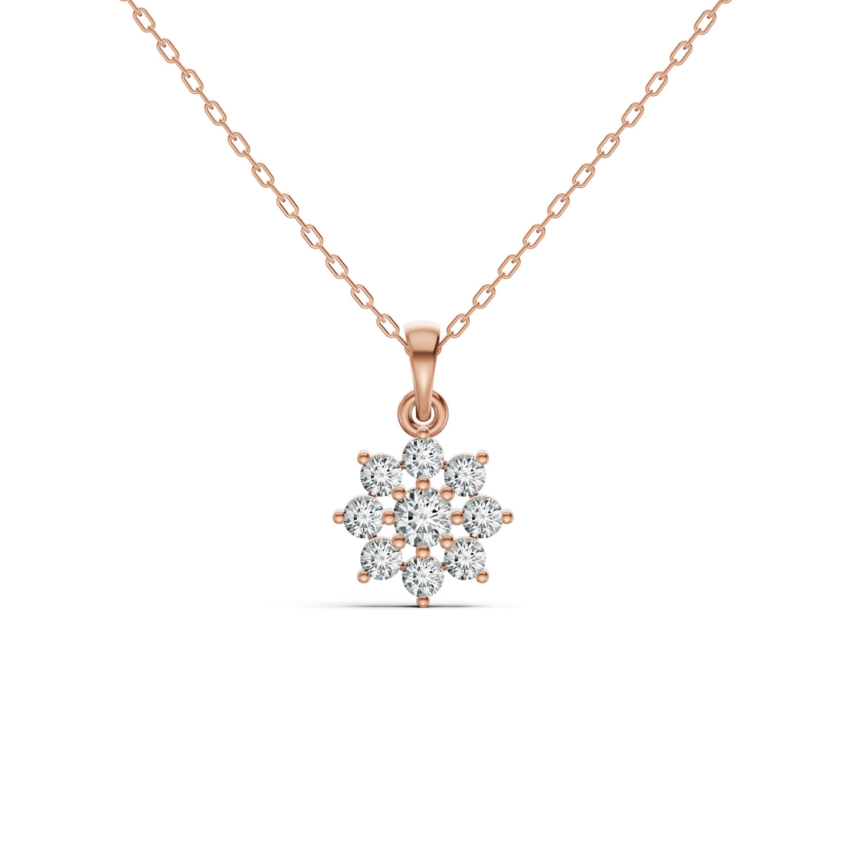 Floral Cluster Diamond Pendant