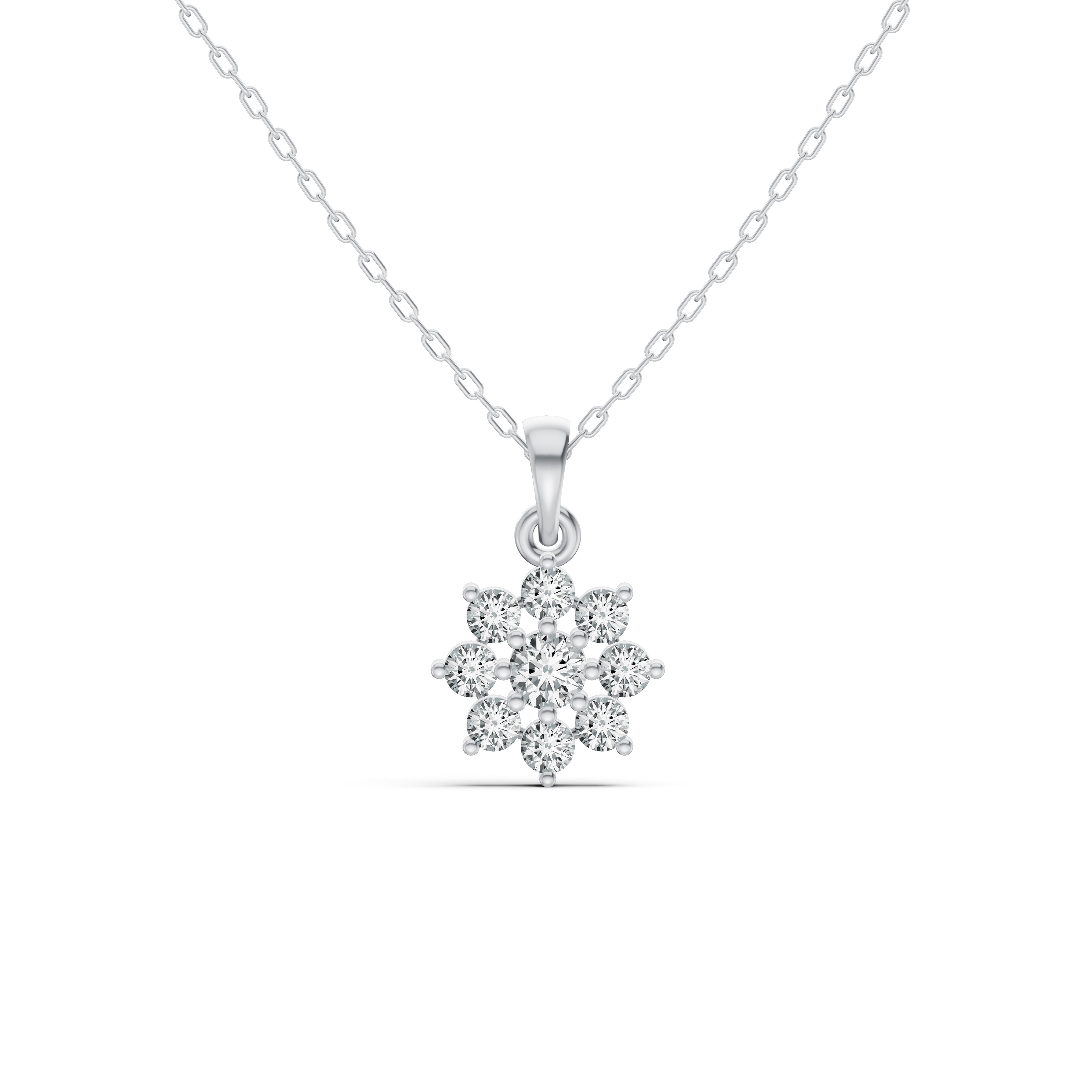 Floral Cluster Diamond Pendant