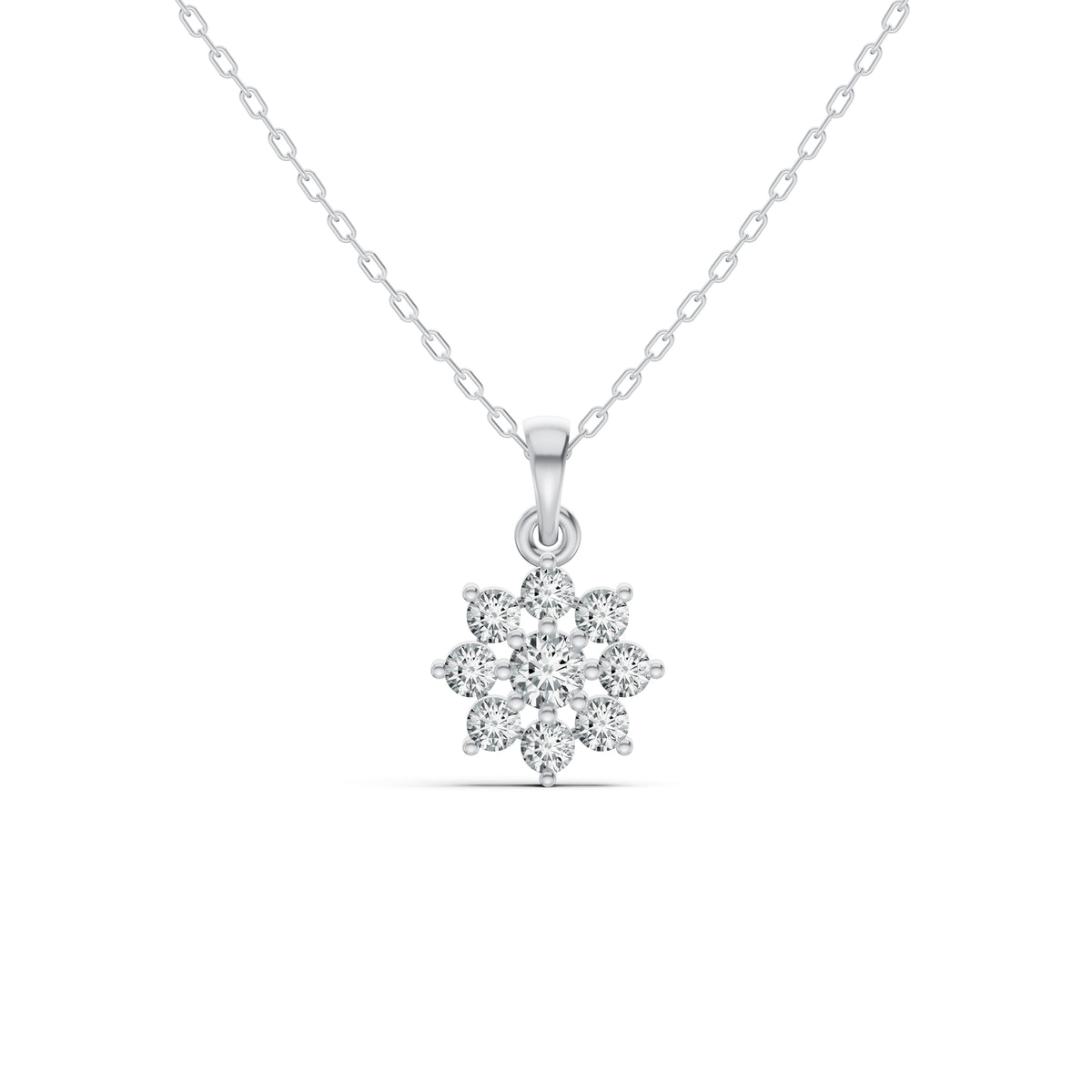 Floral Cluster Diamond Pendant