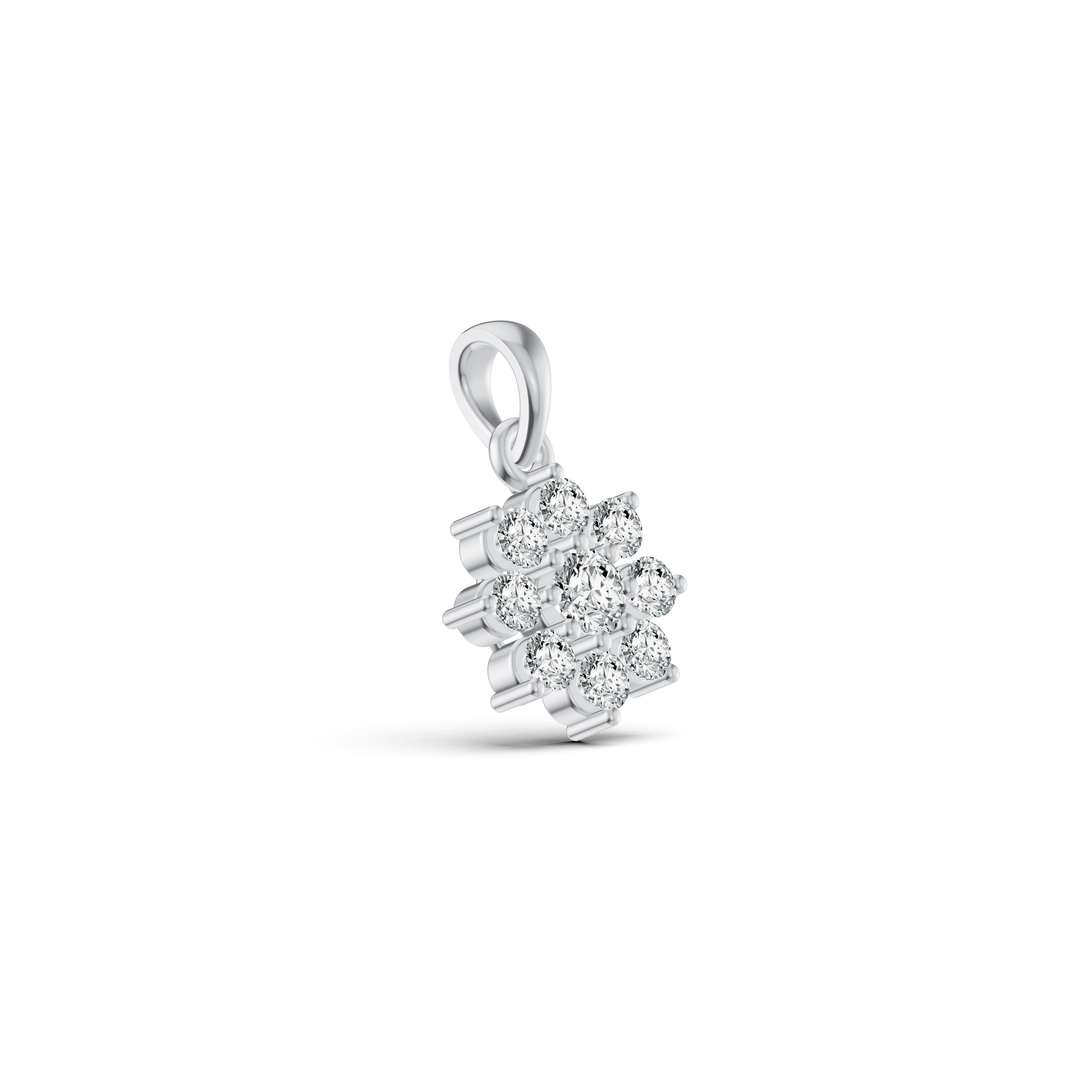 Floral Cluster Diamond Pendant
