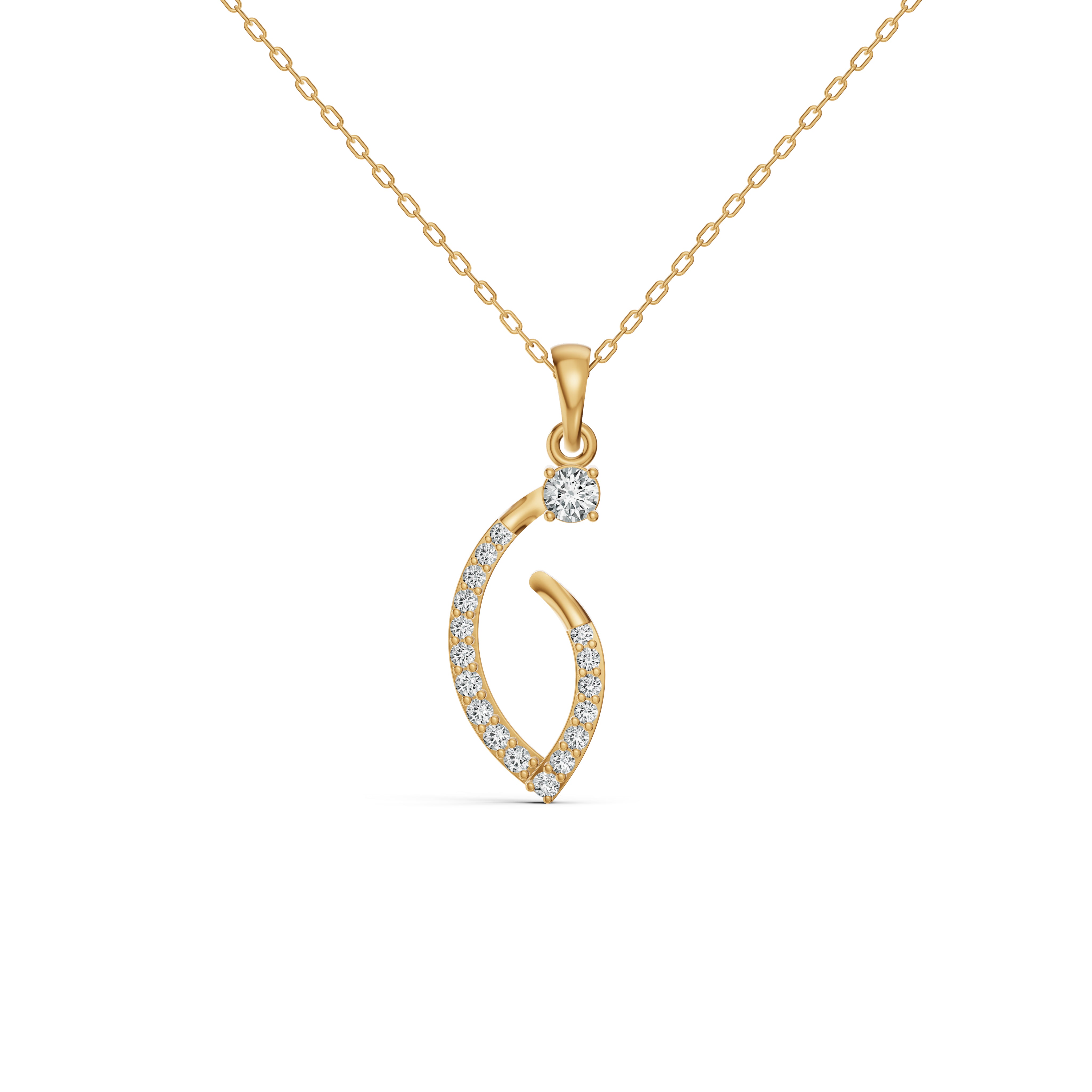 Crescent Curve Diamond Pendant