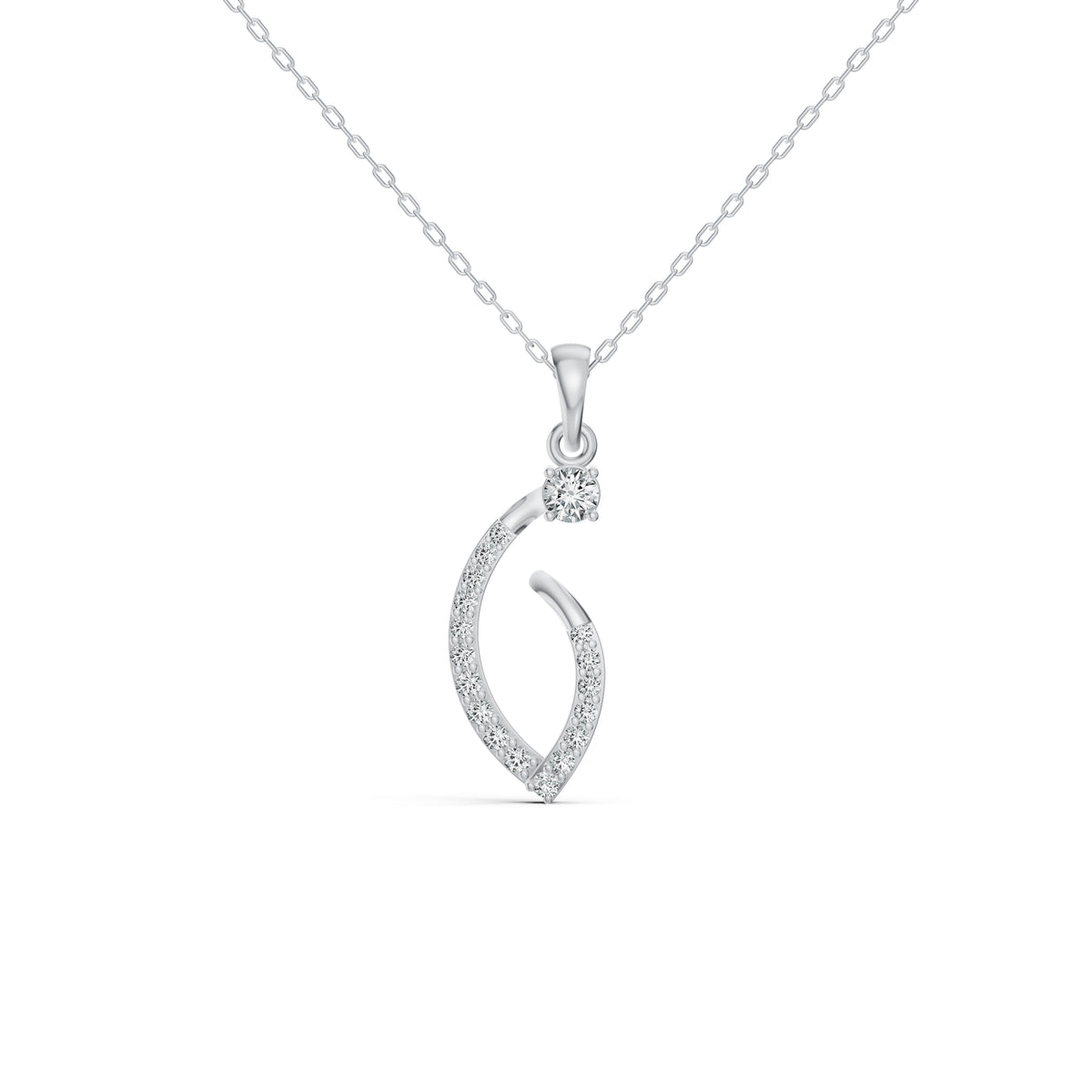 Crescent Curve Diamond Pendant