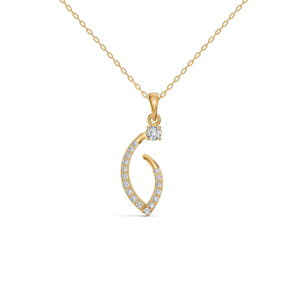 Crescent Curve Diamond Pendant