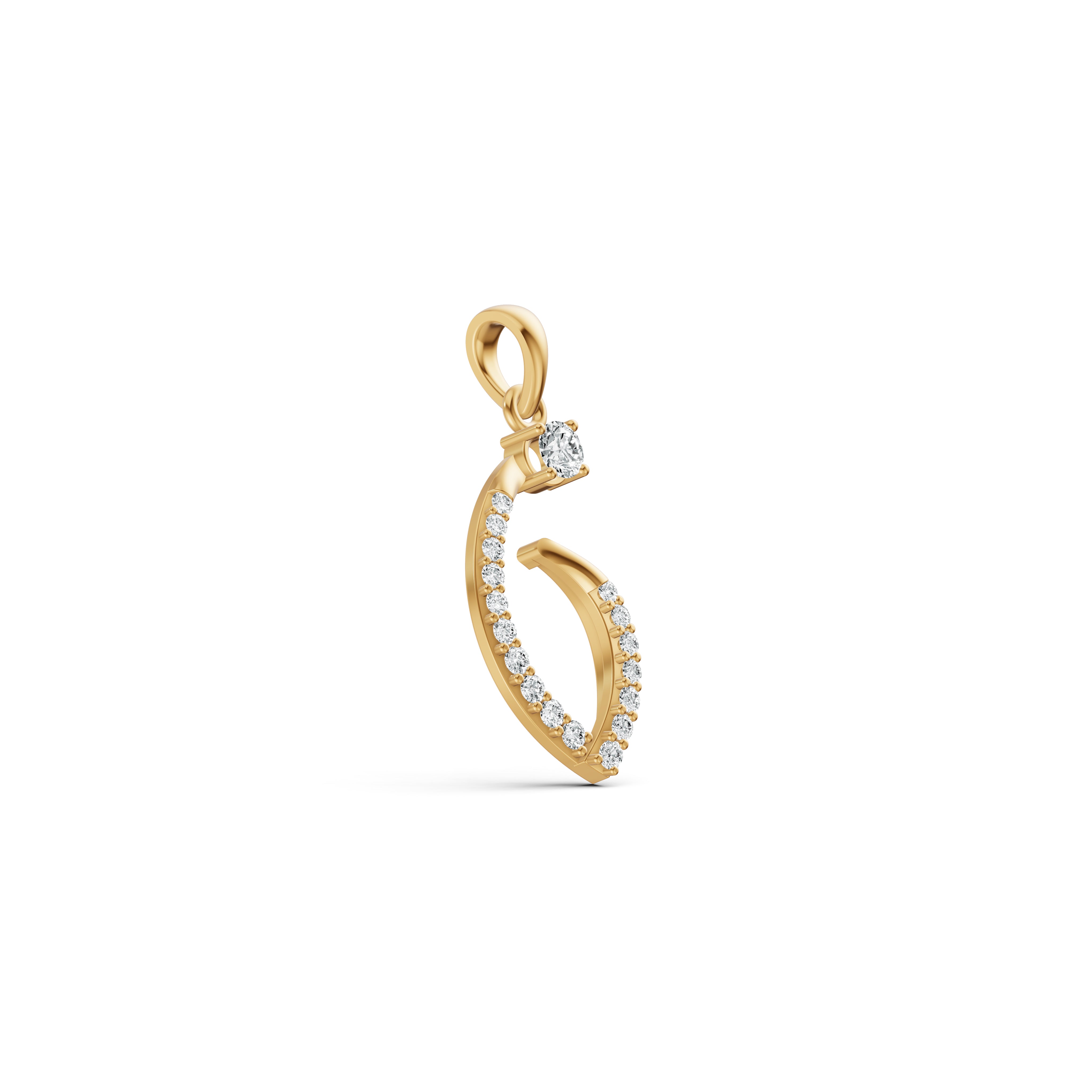 Crescent Curve Diamond Pendant