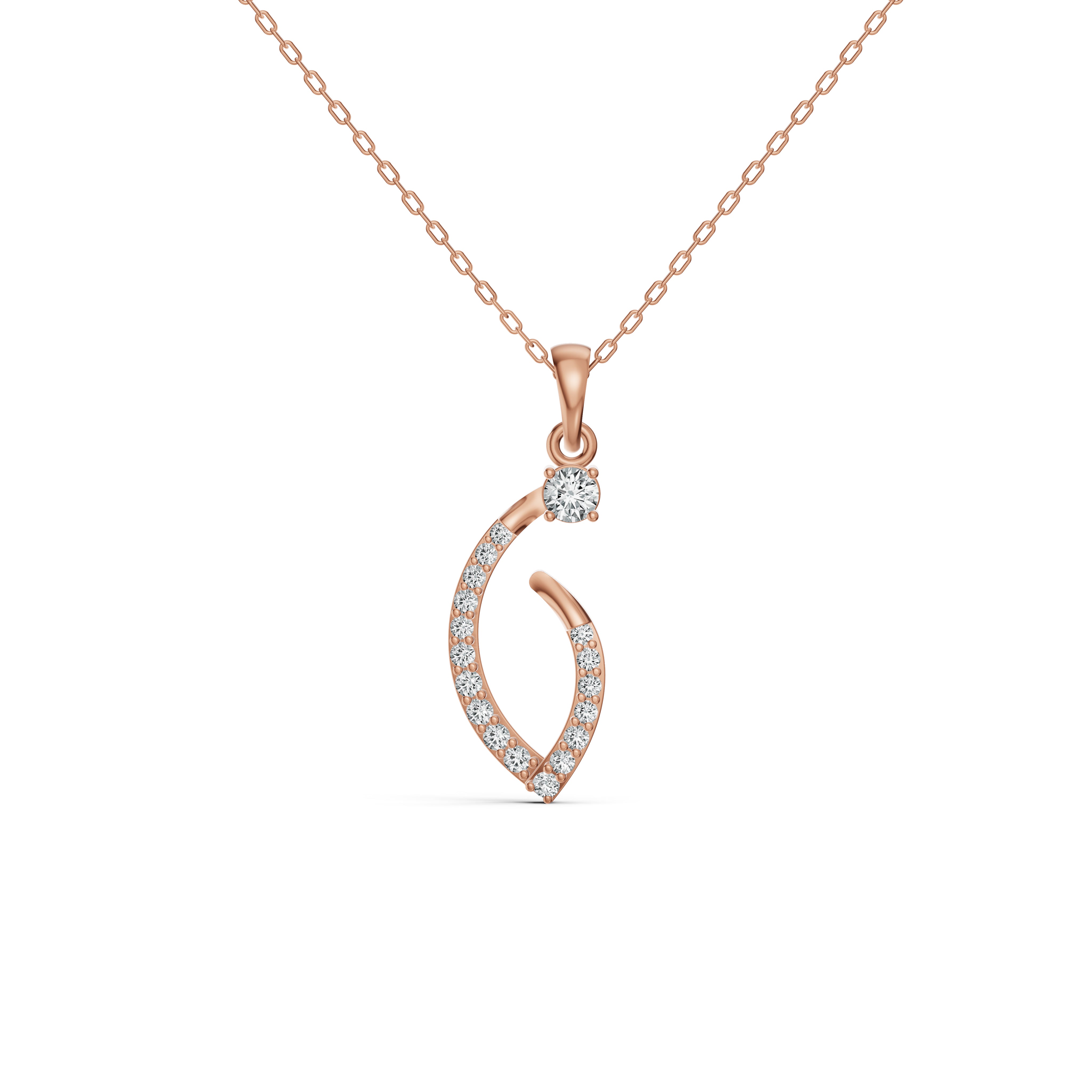 Crescent Curve Diamond Pendant
