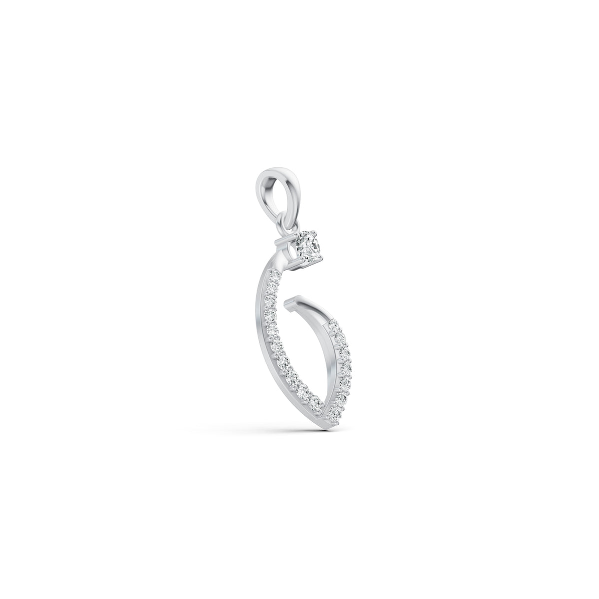 Crescent Curve Diamond Pendant