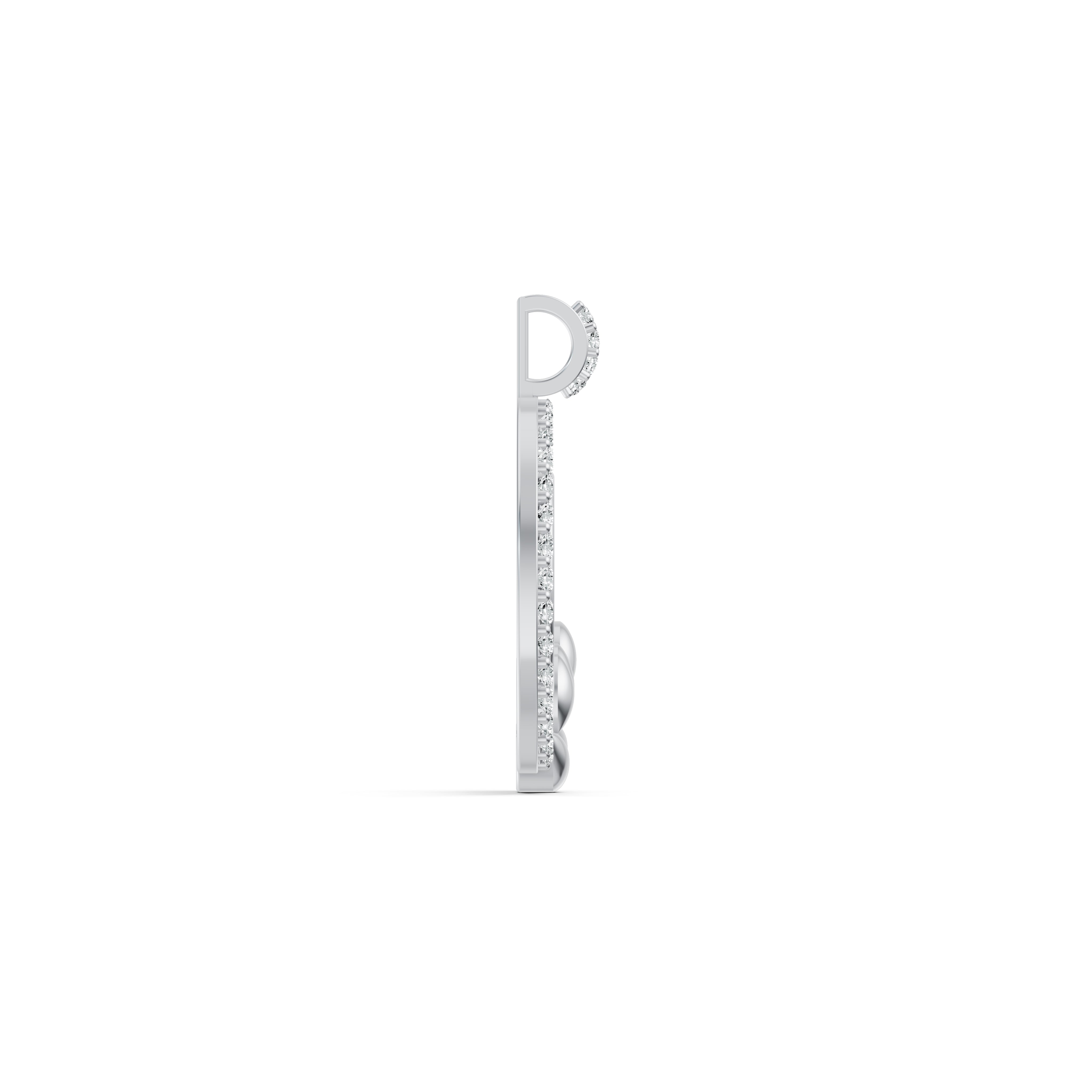 Ethereal Leaf Halo Diamond Pendant