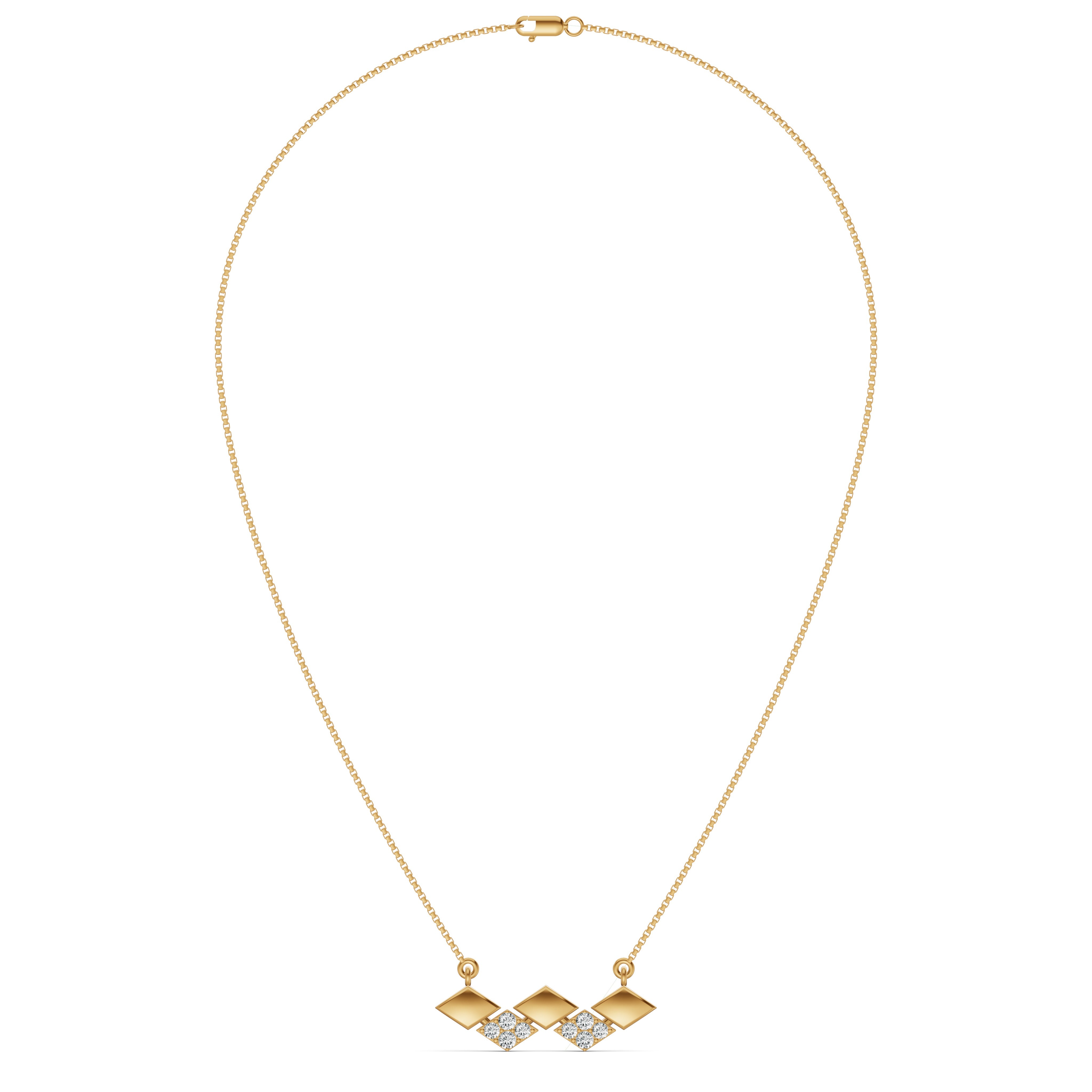 Zigzag Diamond Pendant with Chain