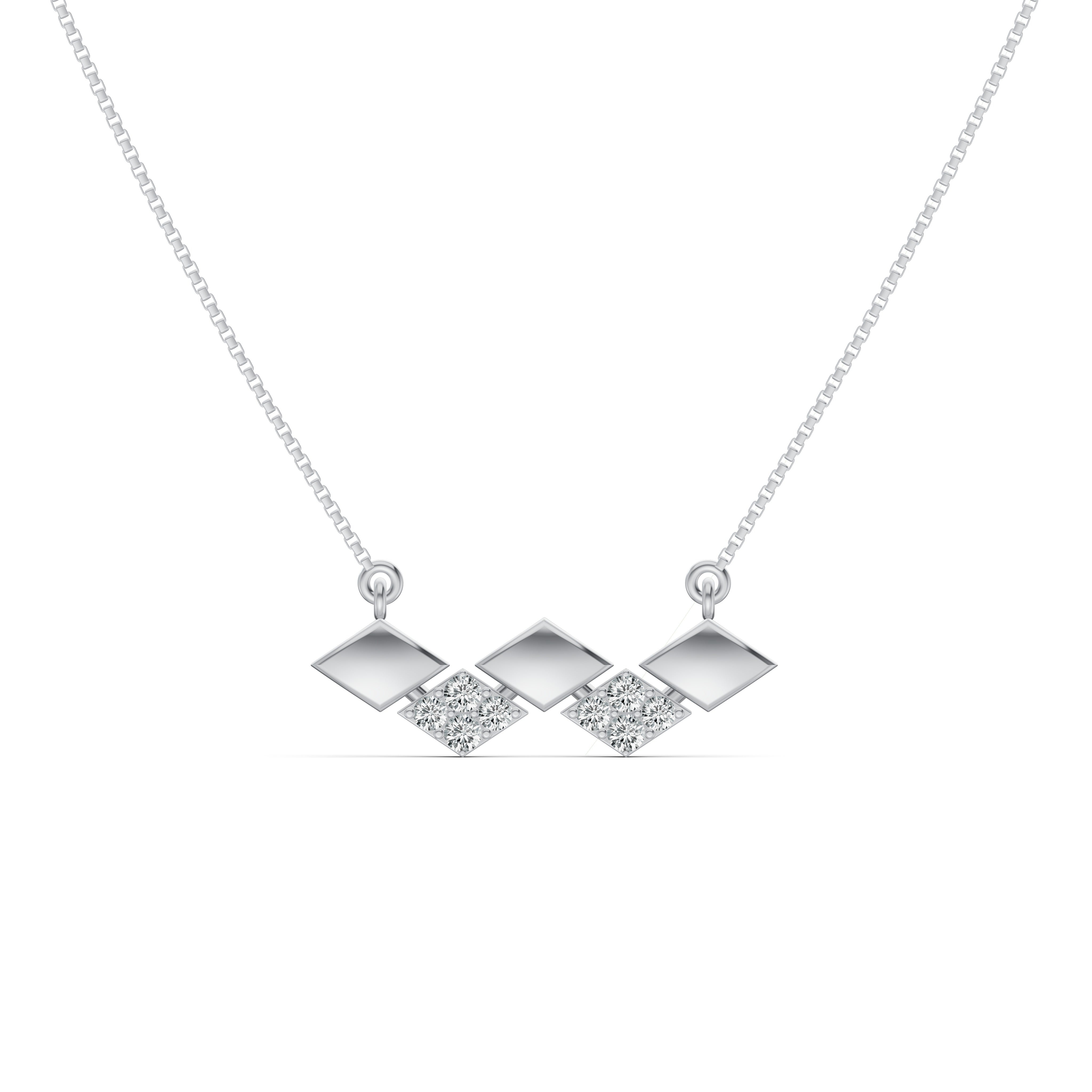 Zigzag Diamond Pendant with Chain