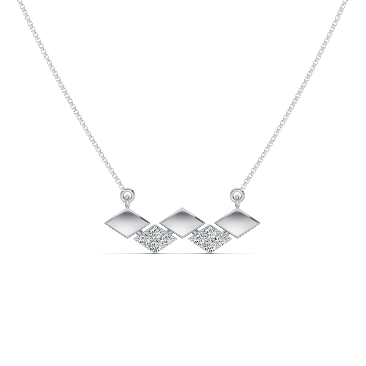 Zigzag Diamond Pendant with Chain