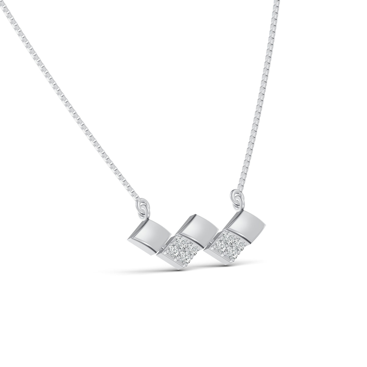 Zigzag Diamond Pendant with Chain