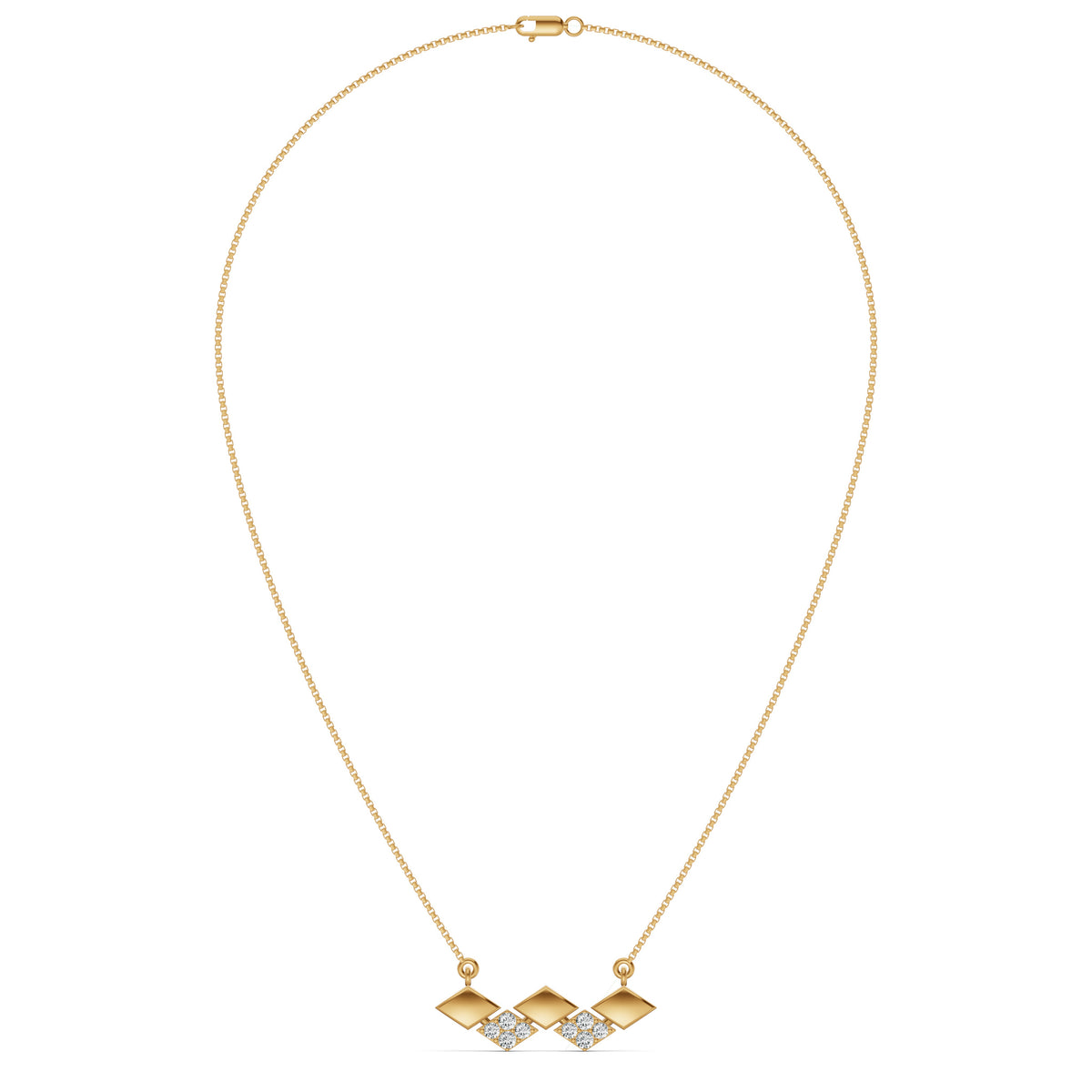 Zigzag Diamond Pendant with Chain