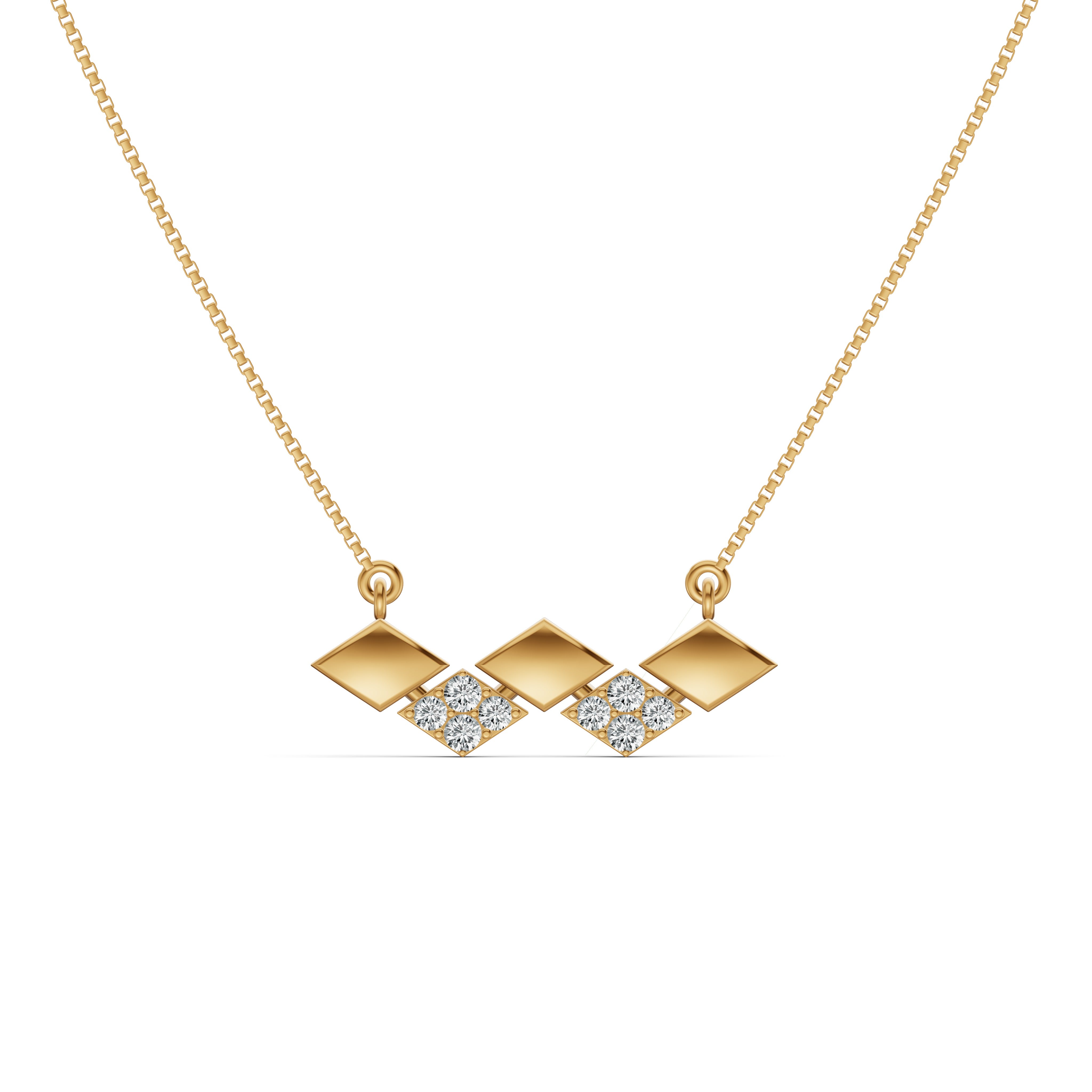 Zigzag Diamond Pendant with Chain