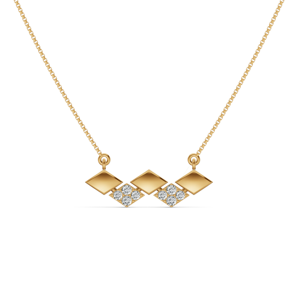 Zigzag Diamond Pendant with Chain