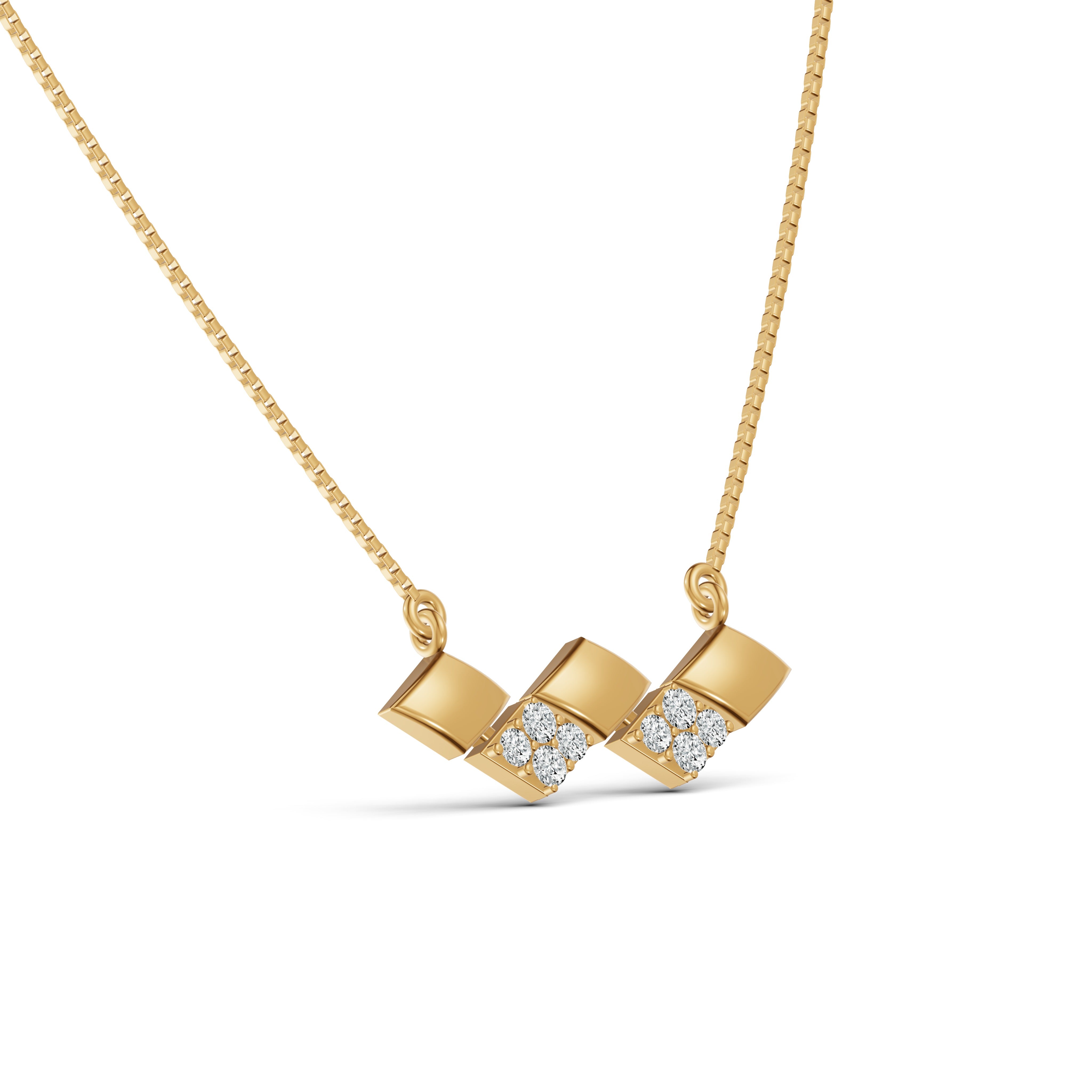 Zigzag Diamond Pendant with Chain