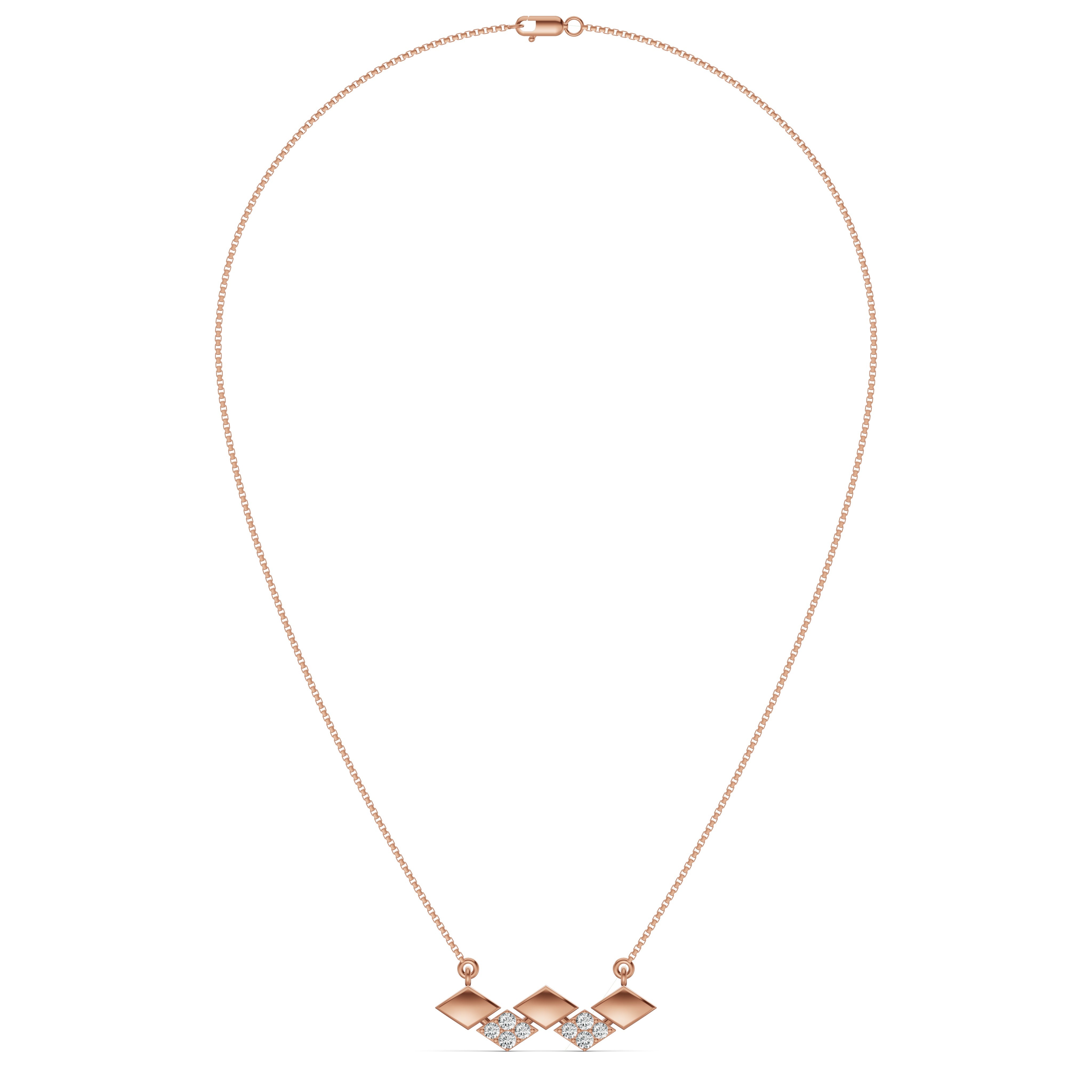 Zigzag Diamond Pendant with Chain