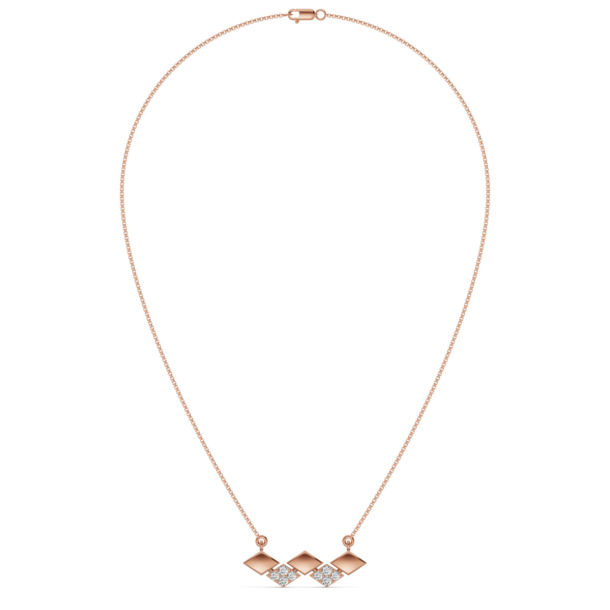 Zigzag Diamond Pendant with Chain