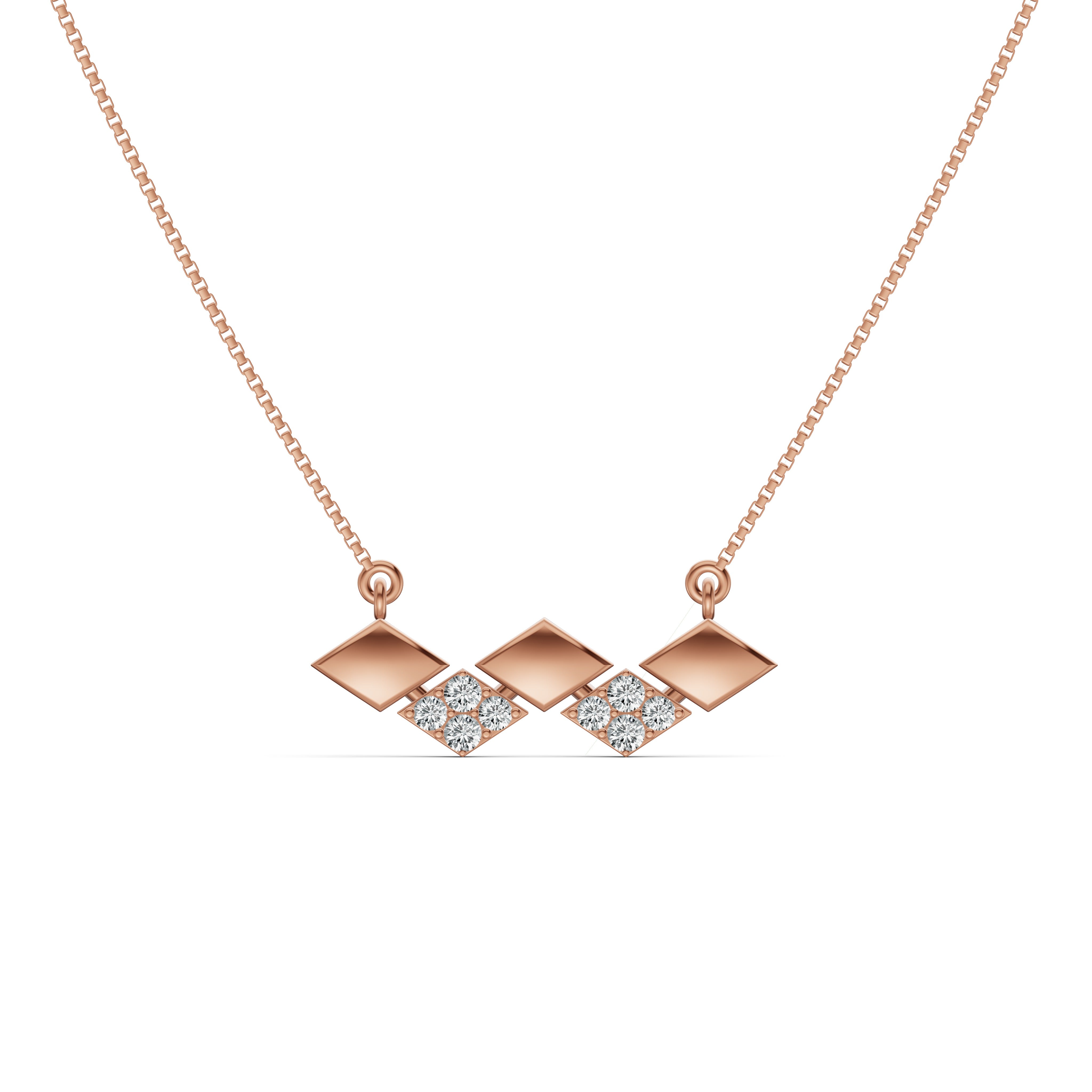 Zigzag Diamond Pendant with Chain