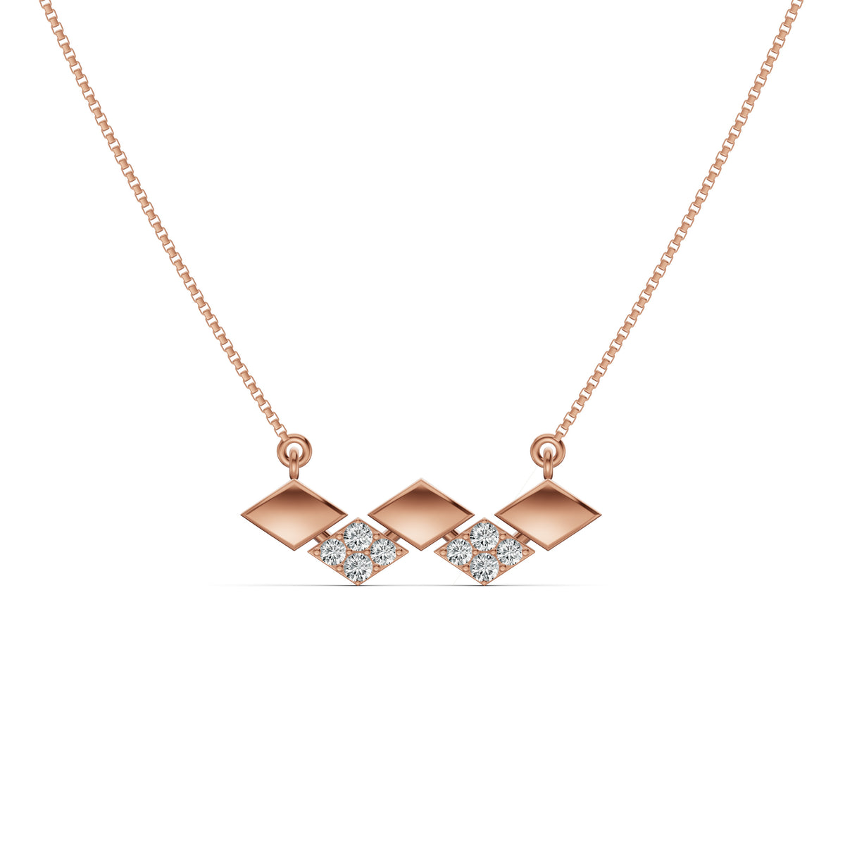 Zigzag Diamond Pendant with Chain