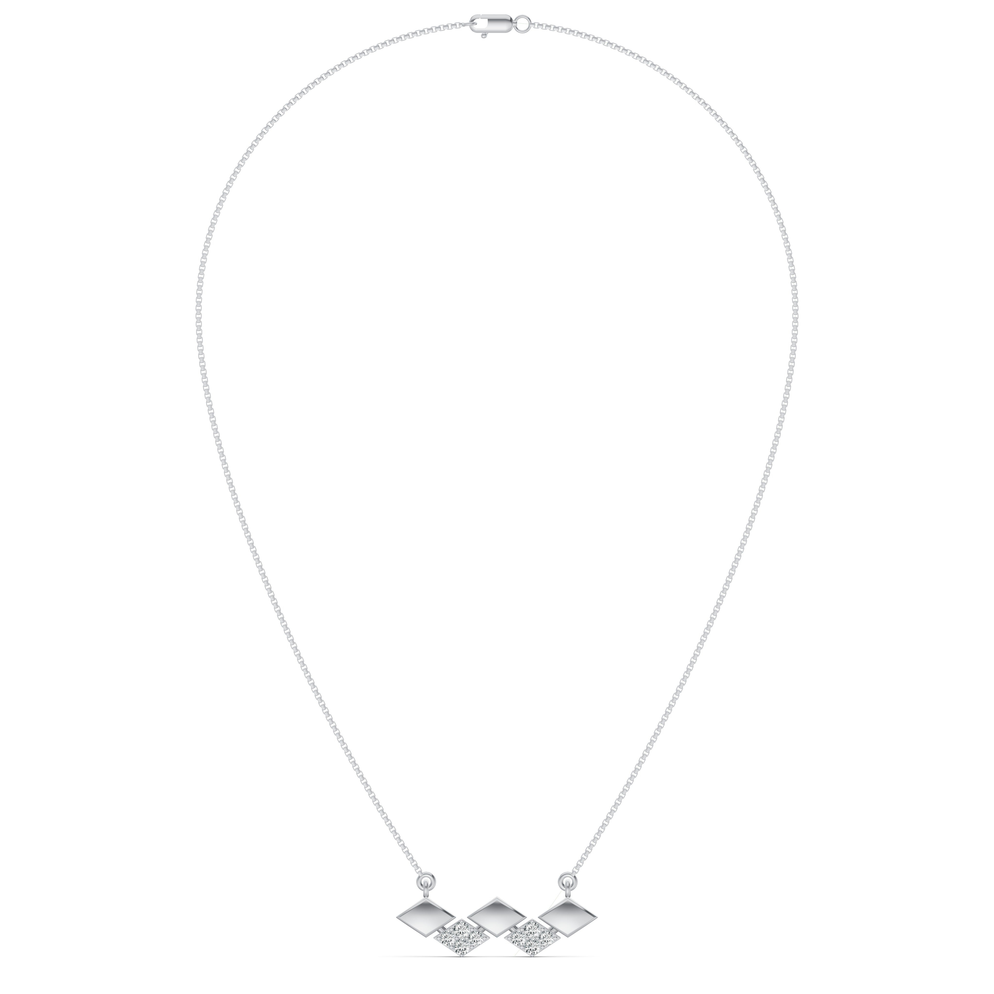 Zigzag Diamond Pendant with Chain