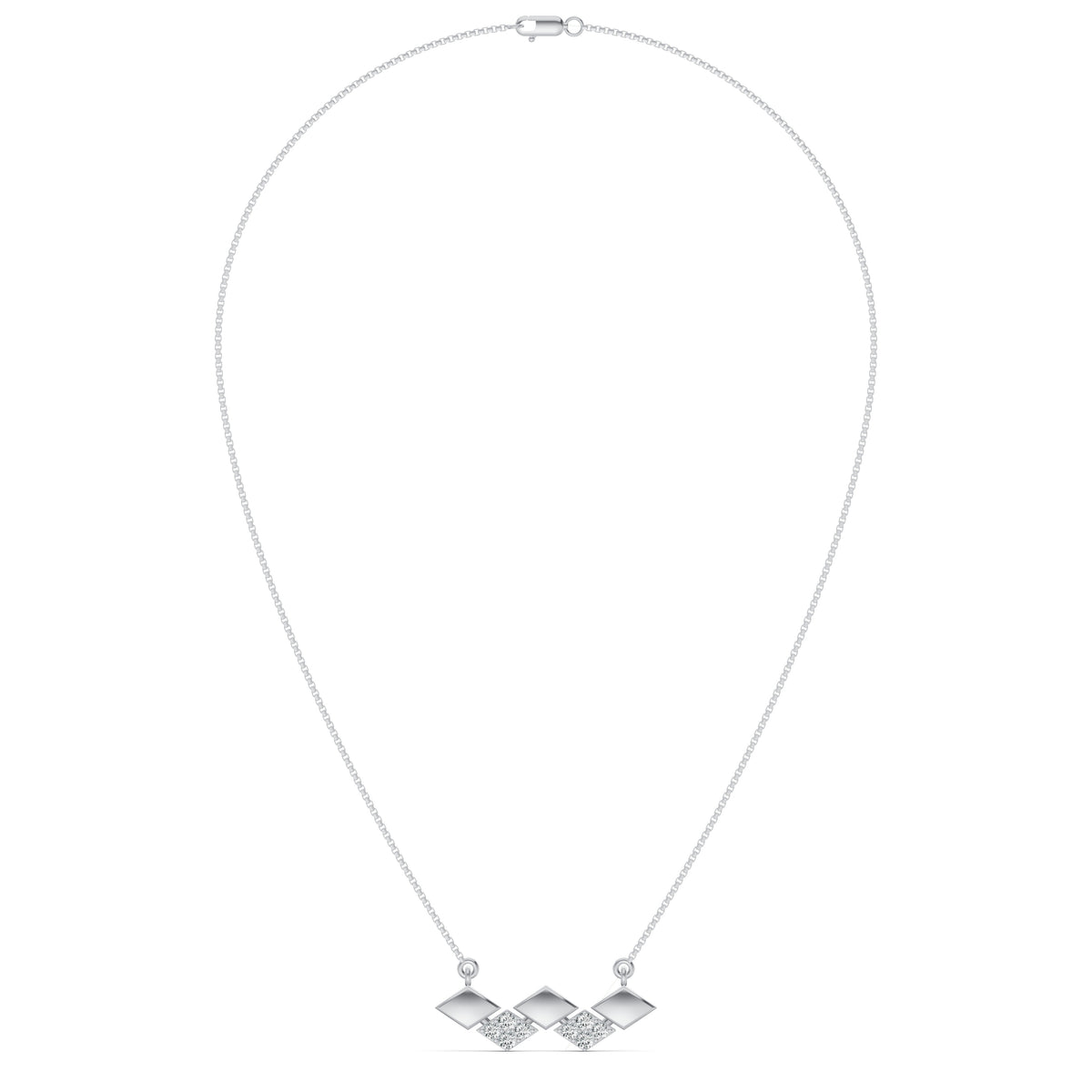 Zigzag Diamond Pendant with Chain