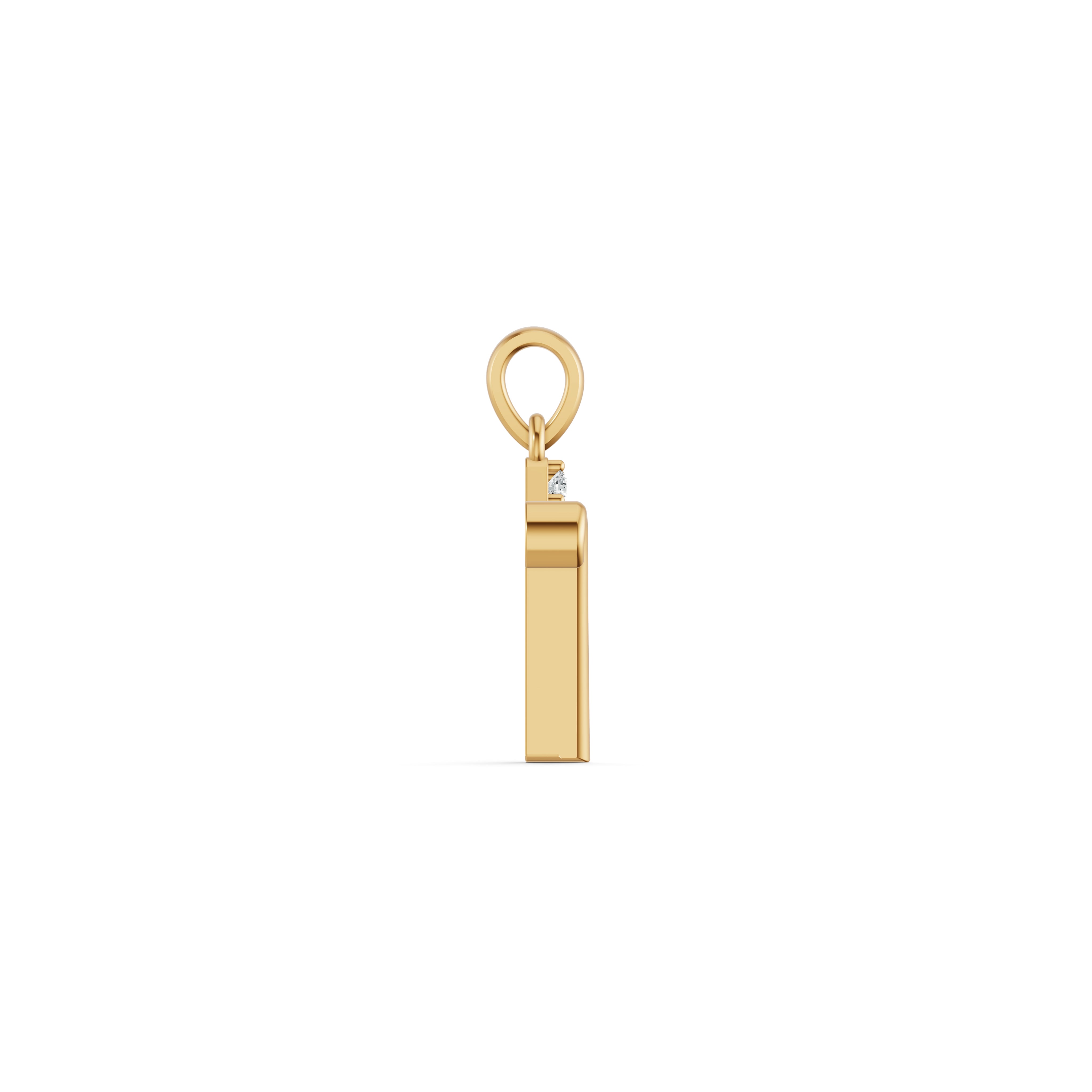 Initial V Diamond Pendant