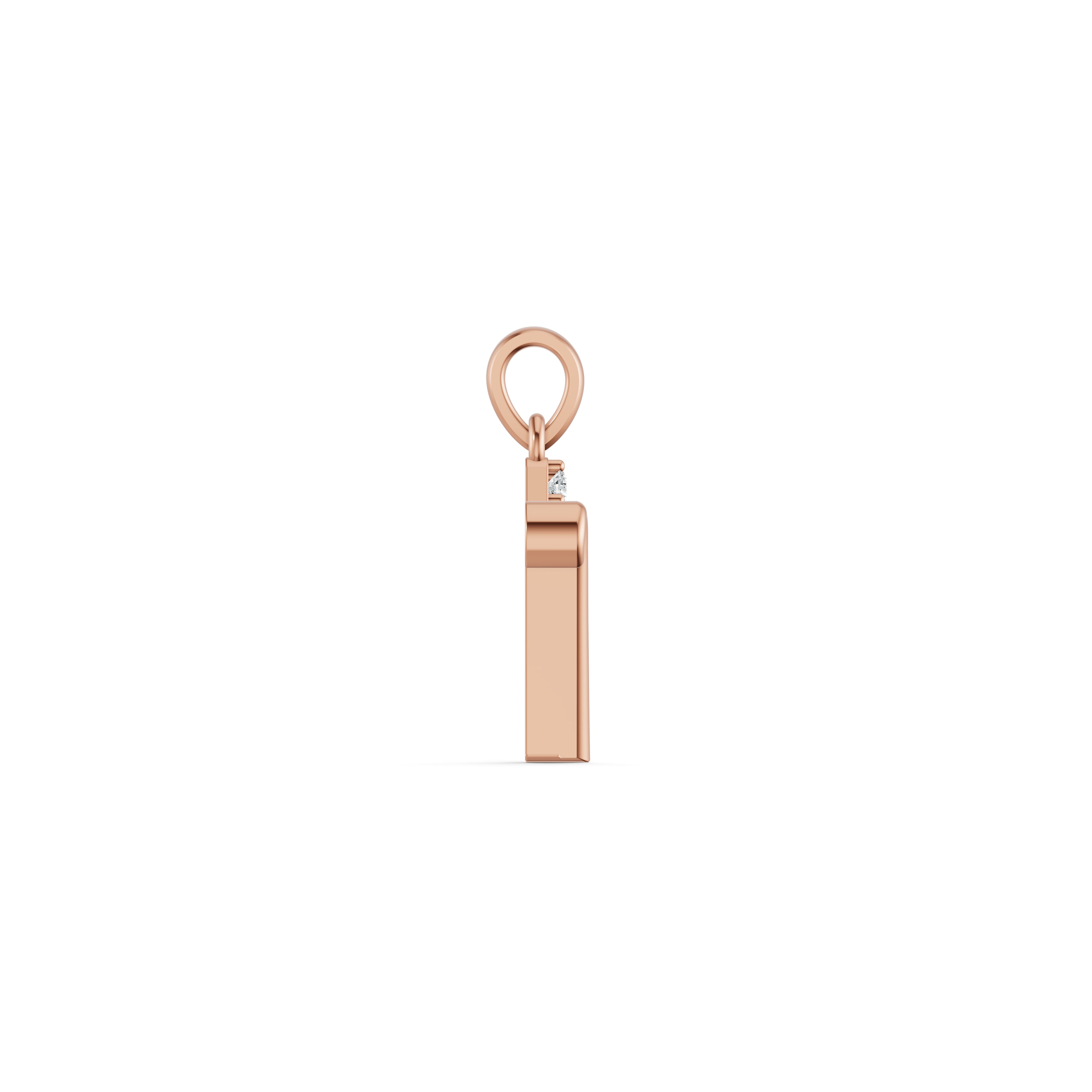 Initial V Diamond Pendant
