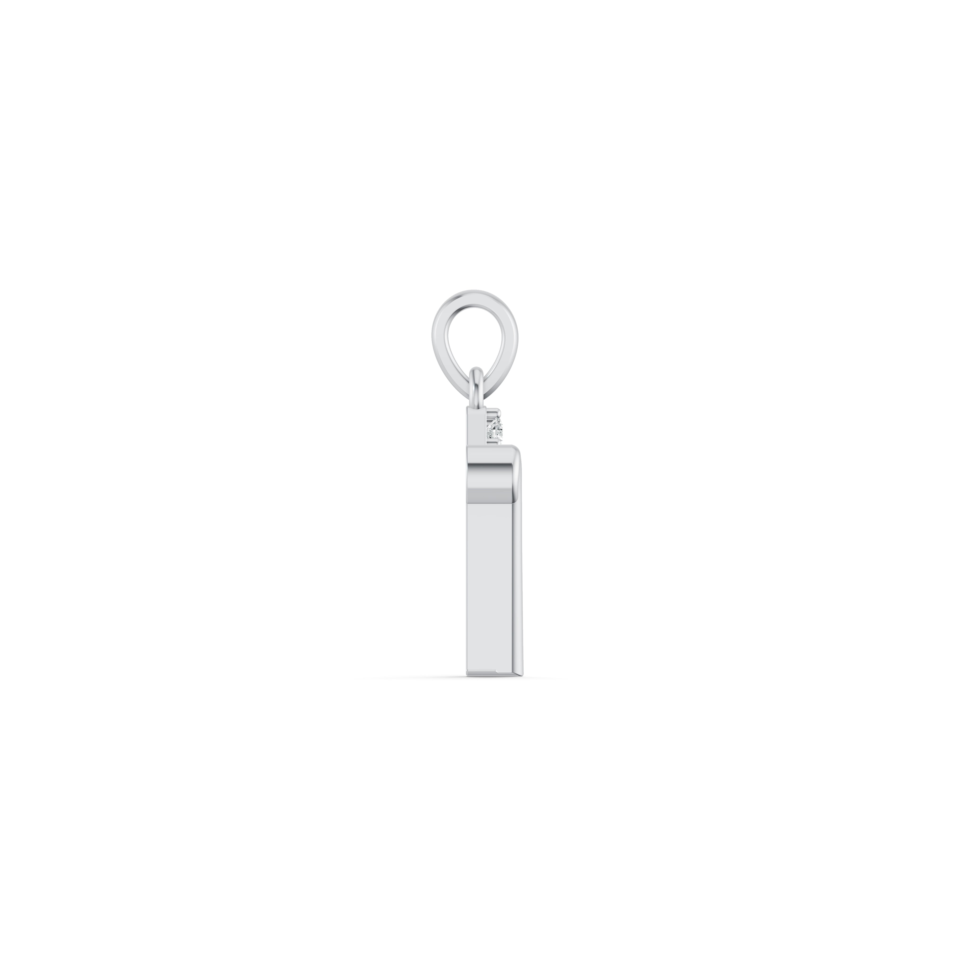 Initial V Diamond Pendant