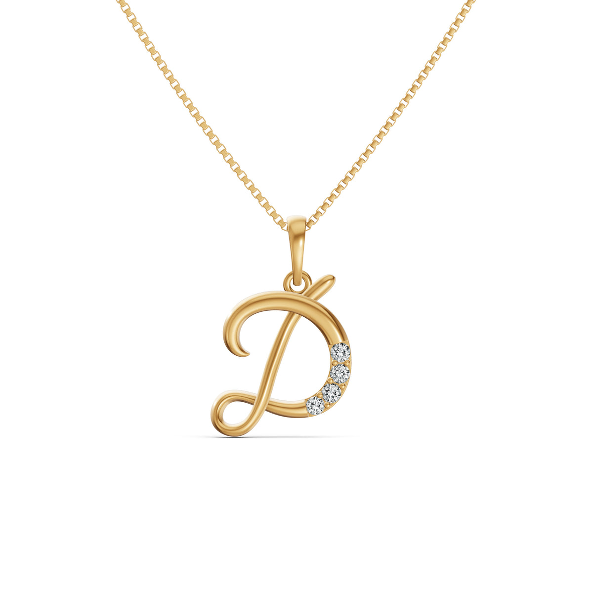 Radiant Initial D Diamond Pendant